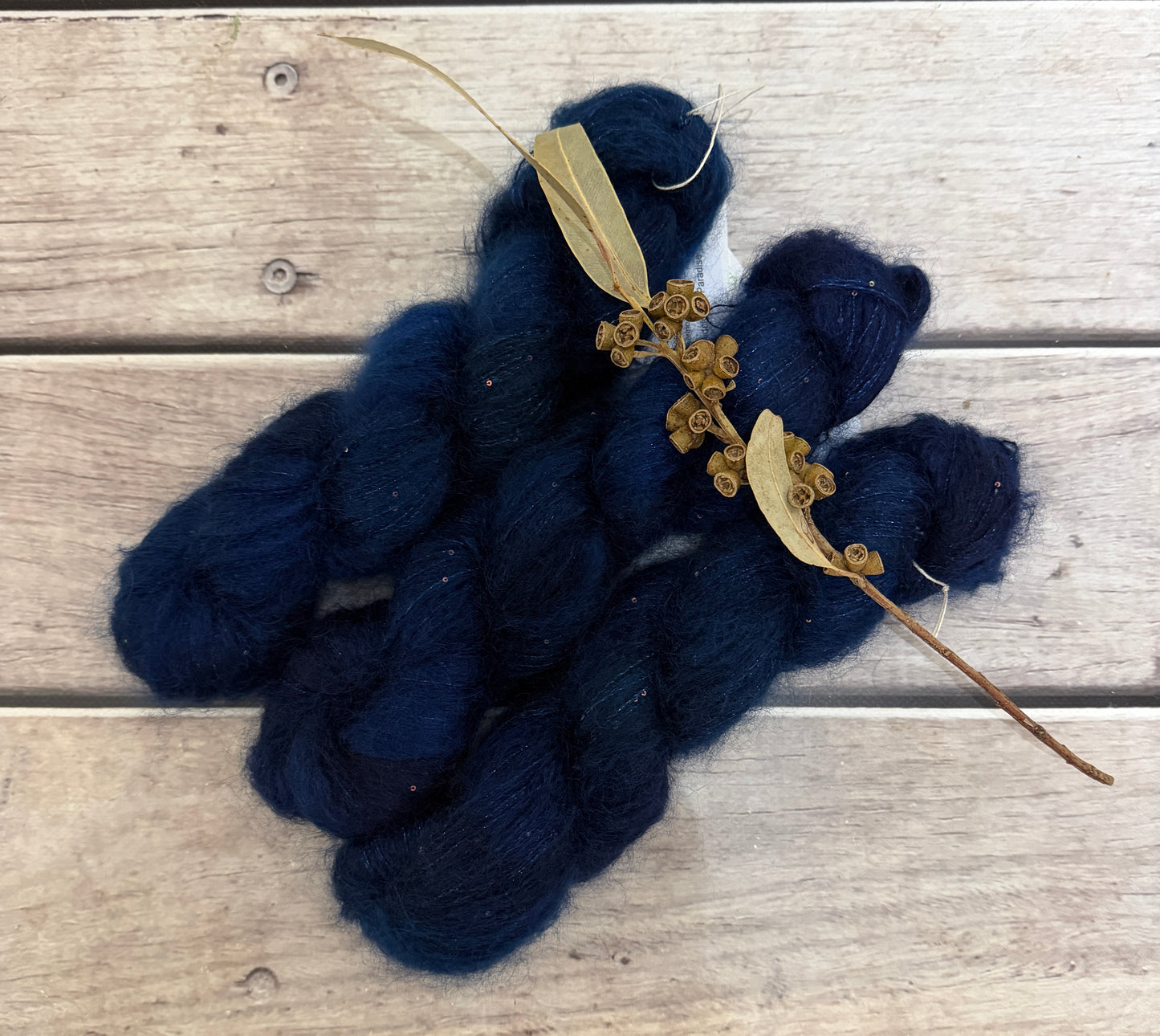 Midnight - mohair/silk/sequins - Gyrokuro 3ply