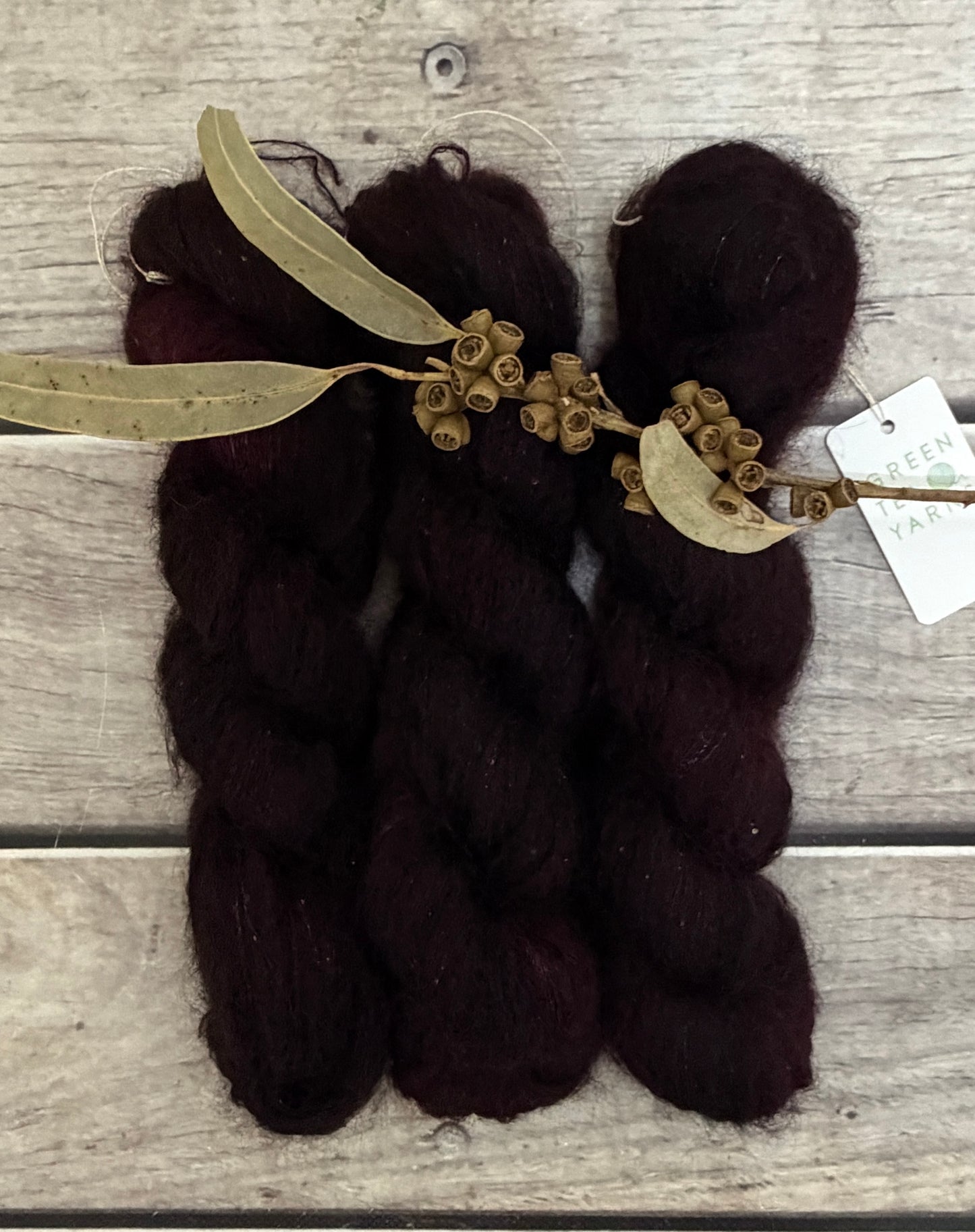 Black Cherry - mohair/silk/sequins - Gyrokuro 3ply