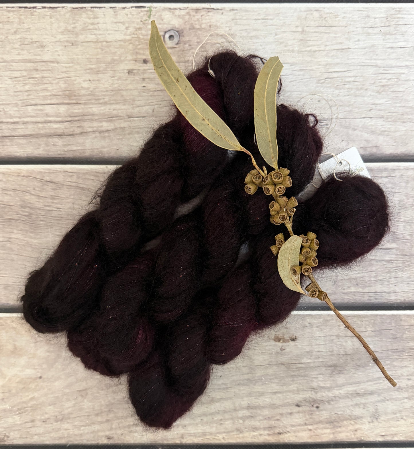 Black Cherry - mohair/silk/sequins - Gyrokuro 3ply