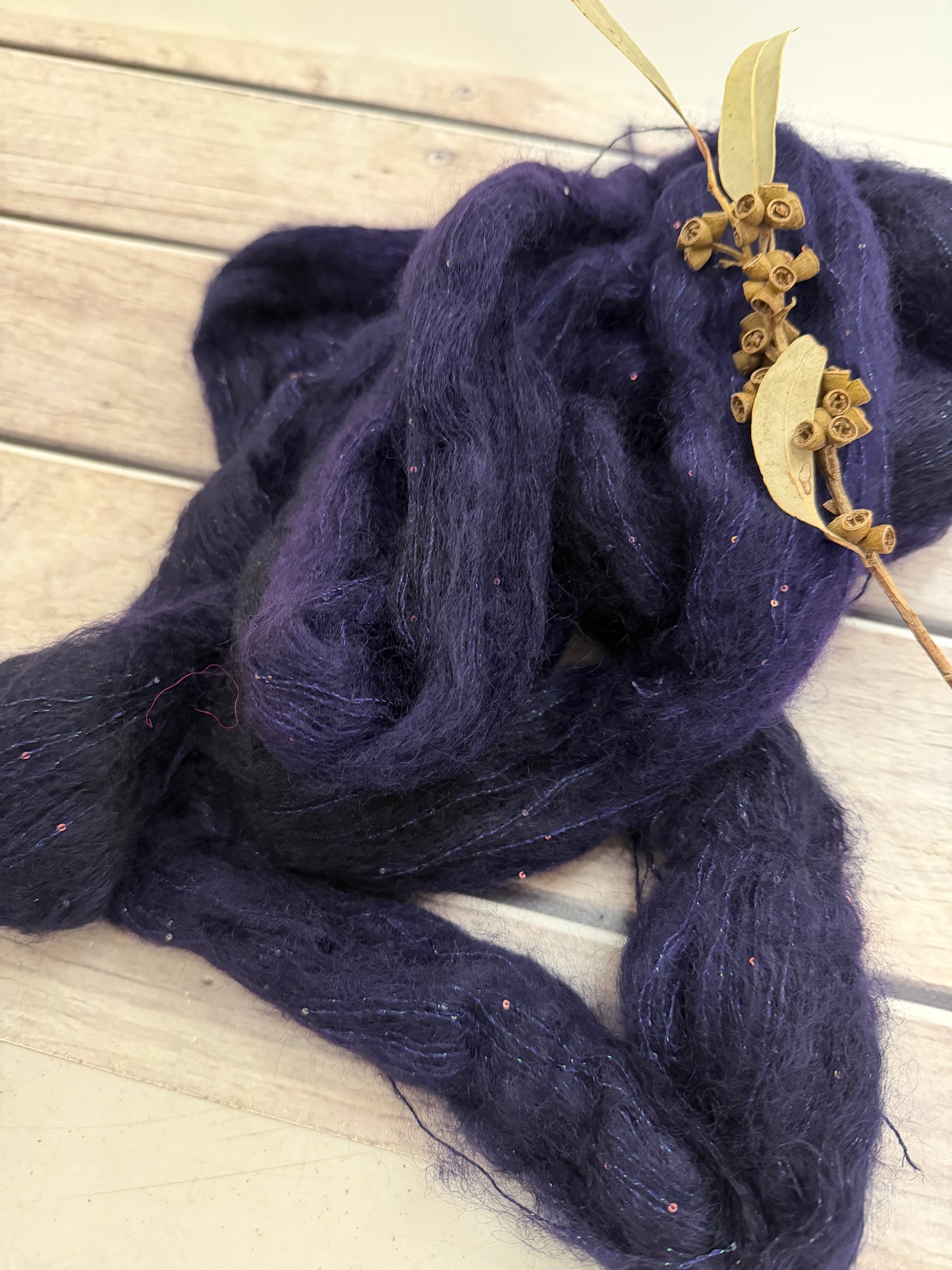 Percy's Purple - mohair/silk/sequins - Gyrokuro 3ply