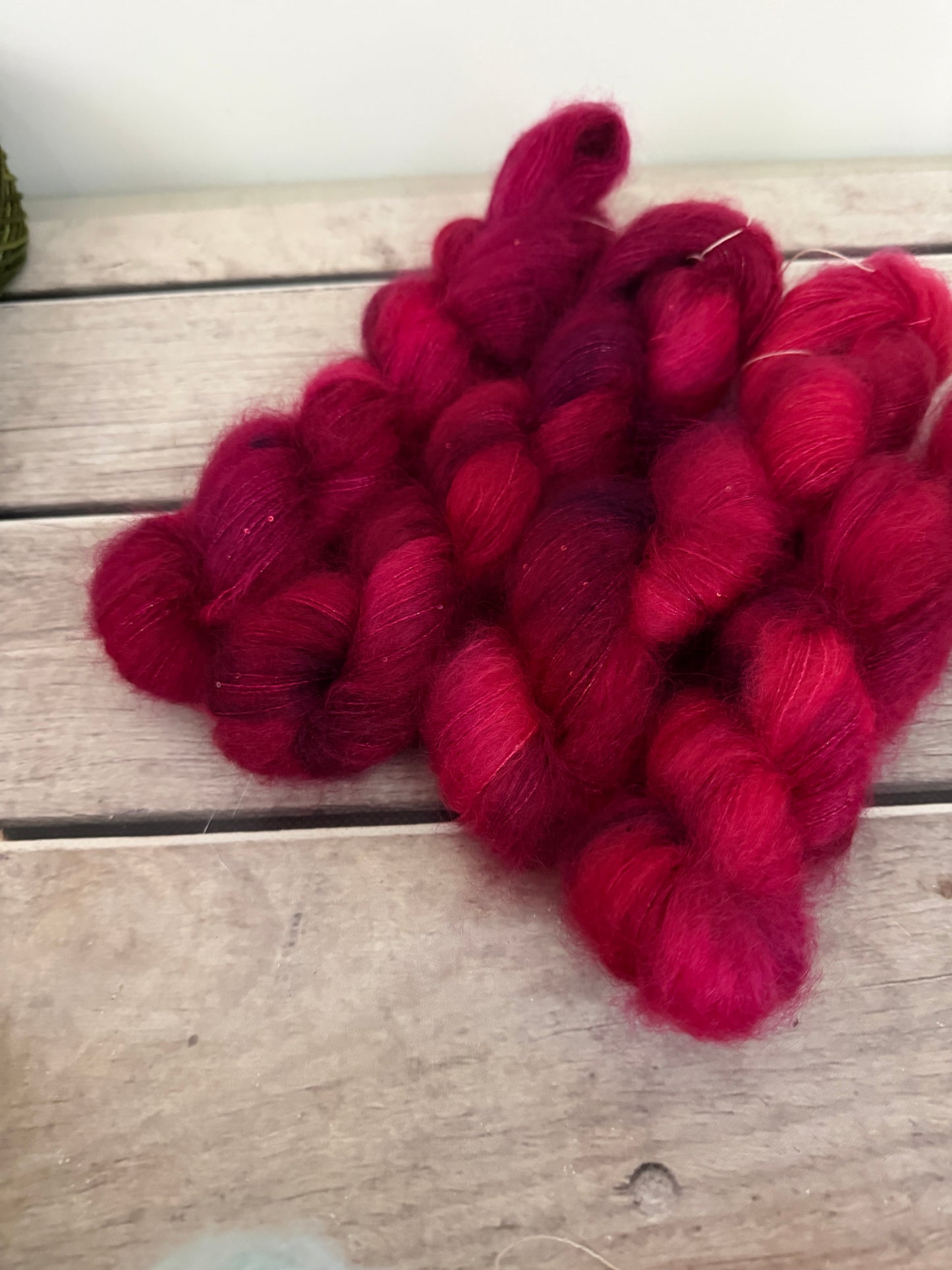 Bush Berries - mohair/silk/sequins - Gyrokuro 3ply