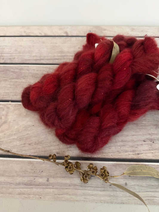 New Red - mohair/silk/sequins - Gyrokuro 3ply