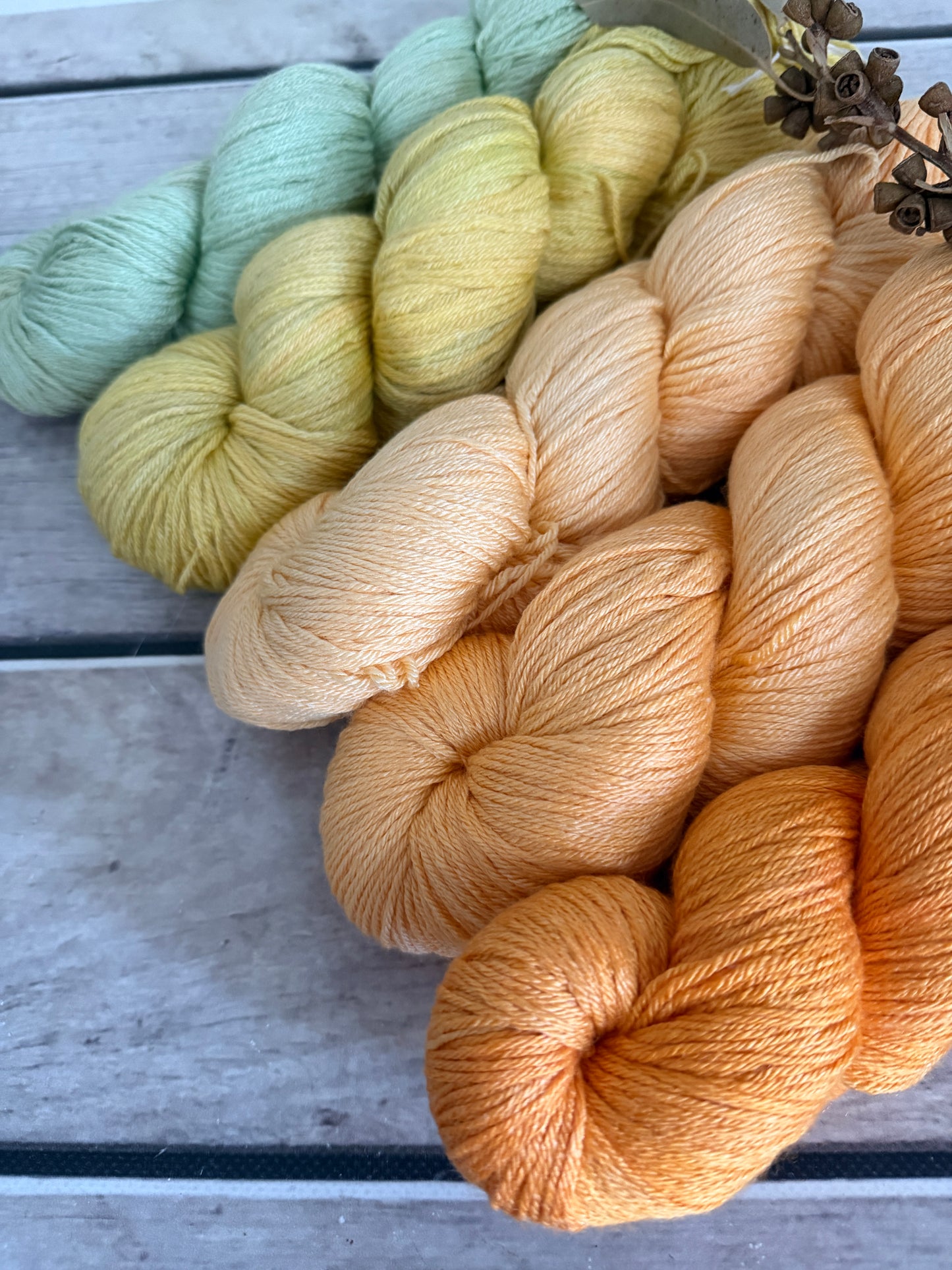 The Phoenix fade - Jasmine merino/silk yarn - 4 ply