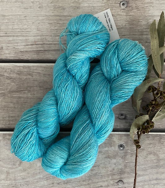 Turquoise Bay Dark - 2 Ply lace Tussah silk - Ujicha