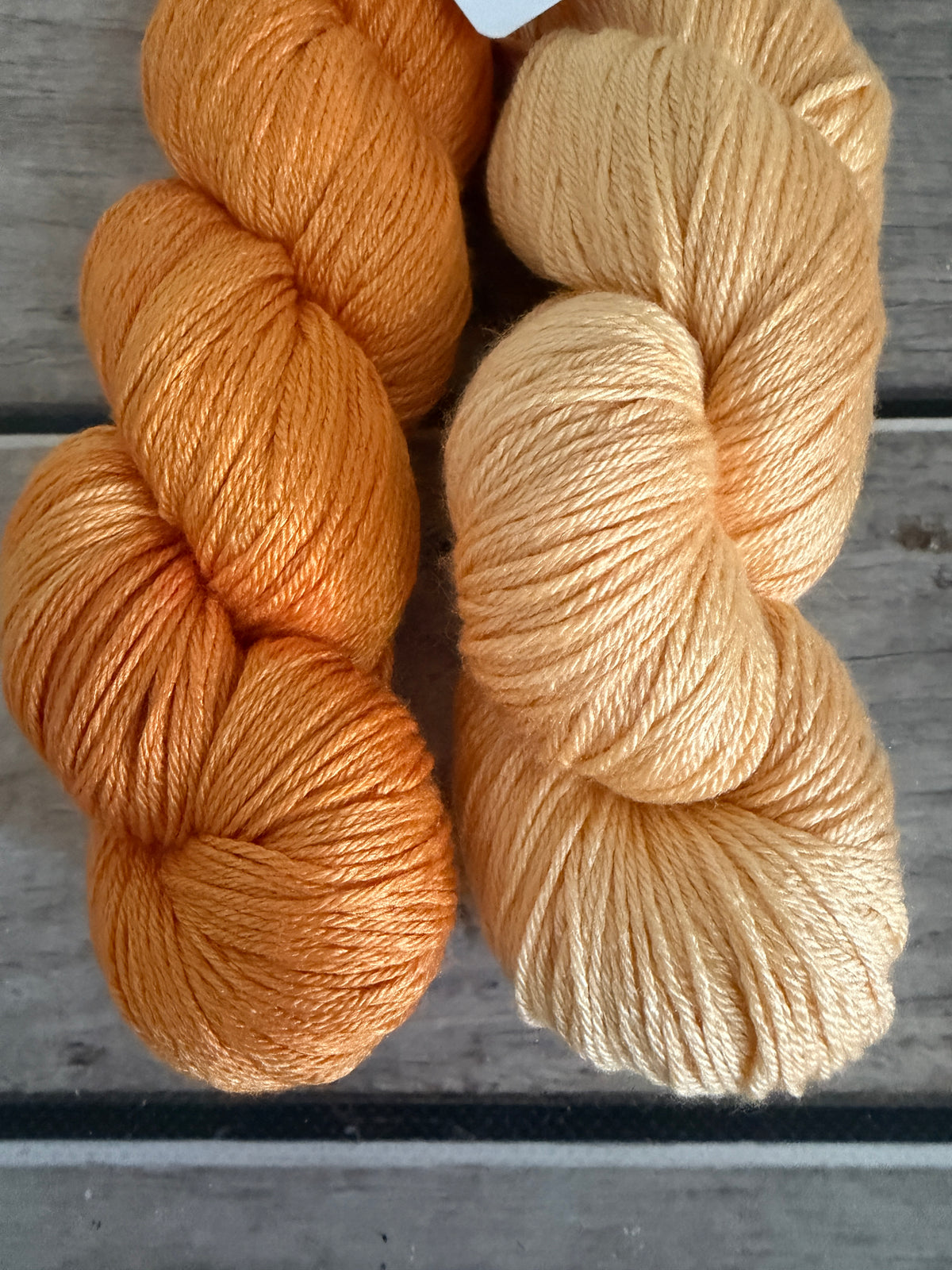 Tangerine Crush pair  - 4ply/f - silk/merino yarn - Jasmine 4