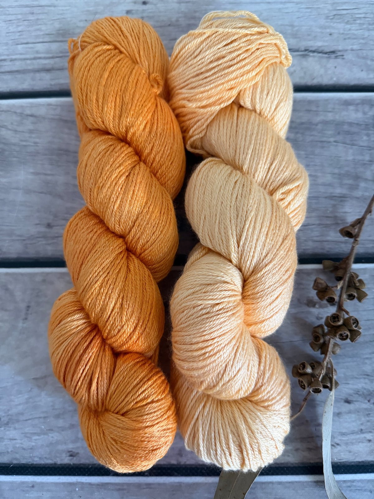 Tangerine Crush pair  - 4ply/f - silk/merino yarn - Jasmine 4