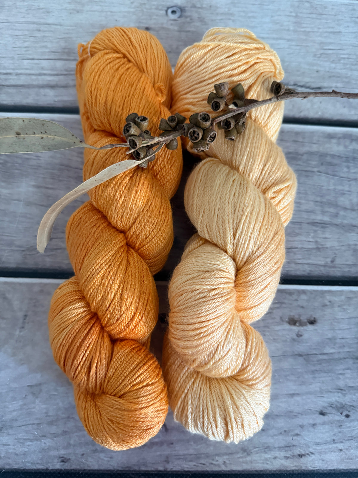 Tangerine Crush pair  - 4ply/f - silk/merino yarn - Jasmine 4
