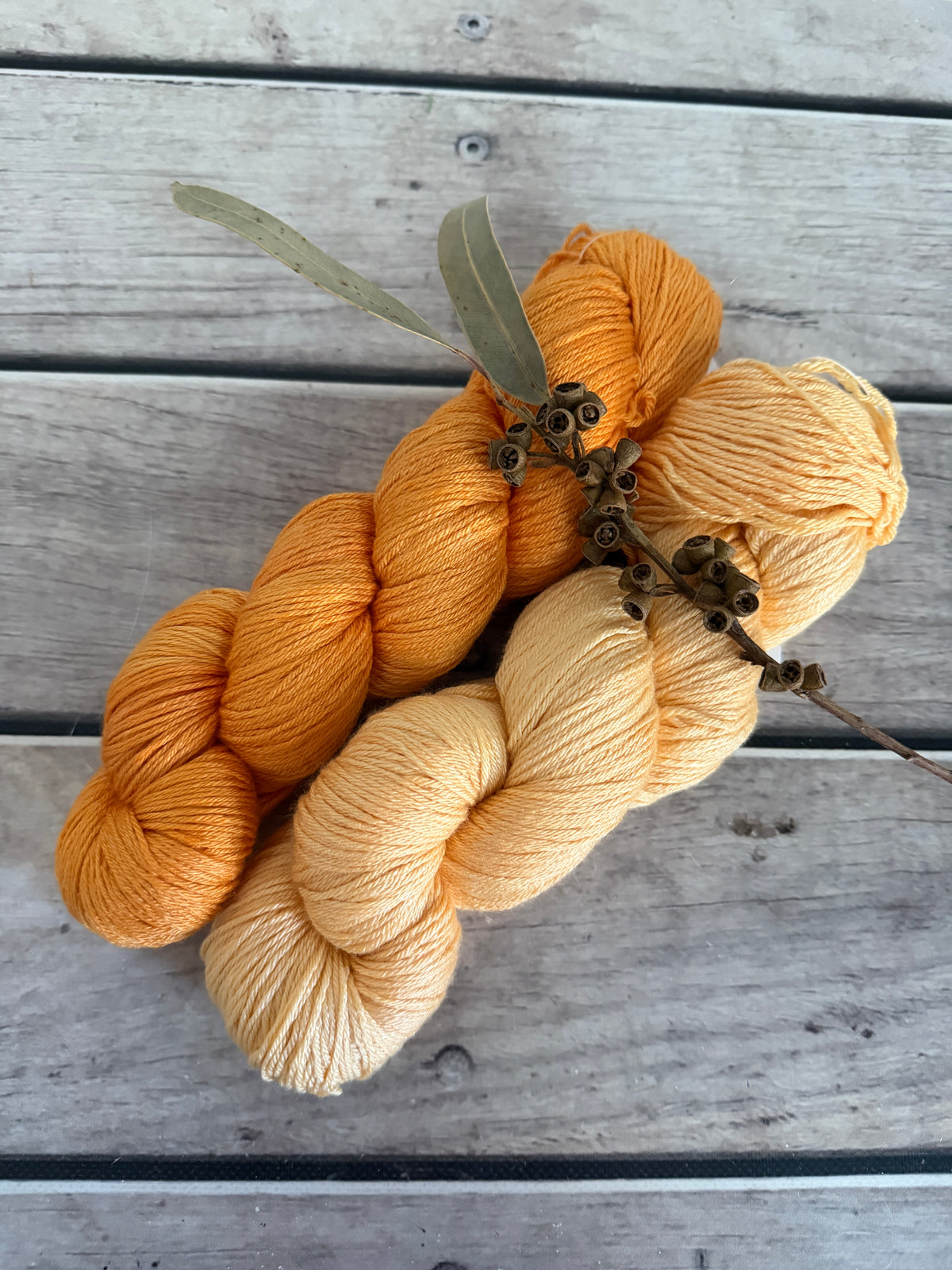 Tangerine Crush pair  - 4ply/f - silk/merino yarn - Jasmine 4
