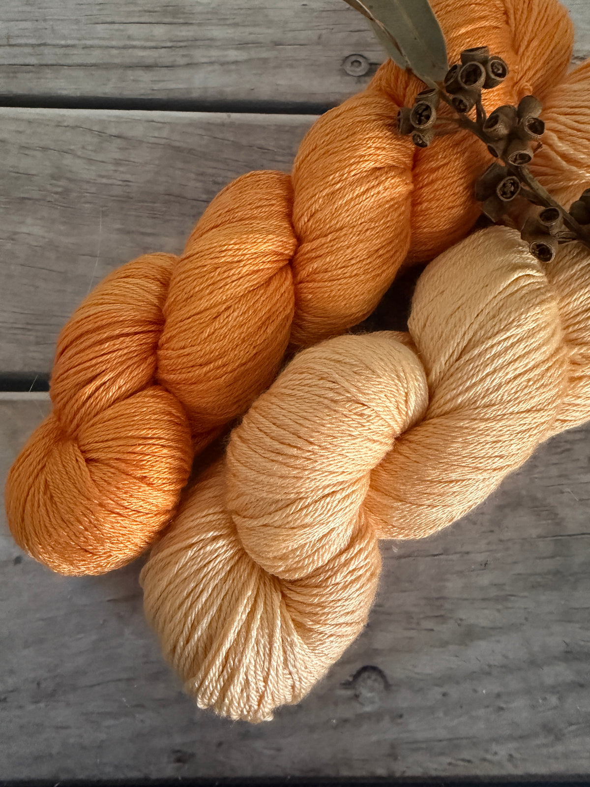 Tangerine Crush pair  - 4ply/f - silk/merino yarn - Jasmine 4