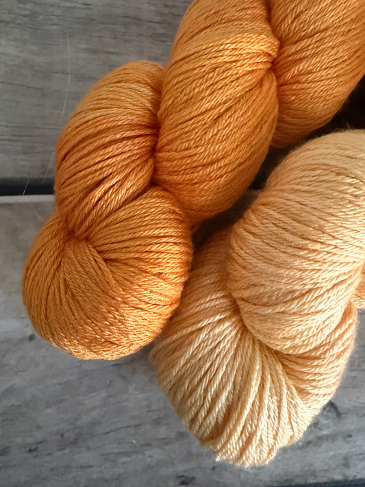 Tangerine Crush pair  - 4ply/f - silk/merino yarn - Jasmine 4