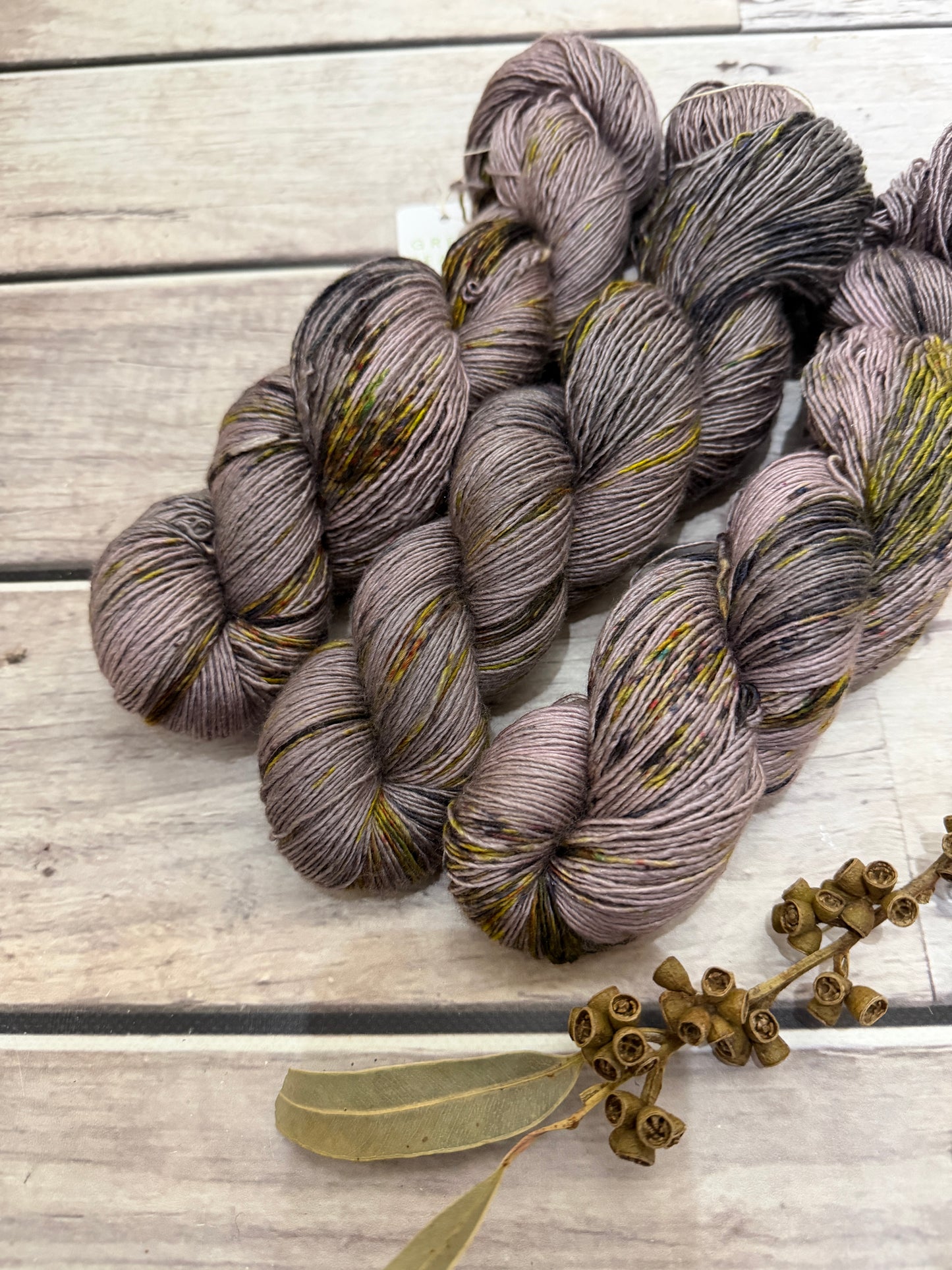 Granny's Cloak Moth #3 -  Merino and Silk 4 ply single - Osmanthus
