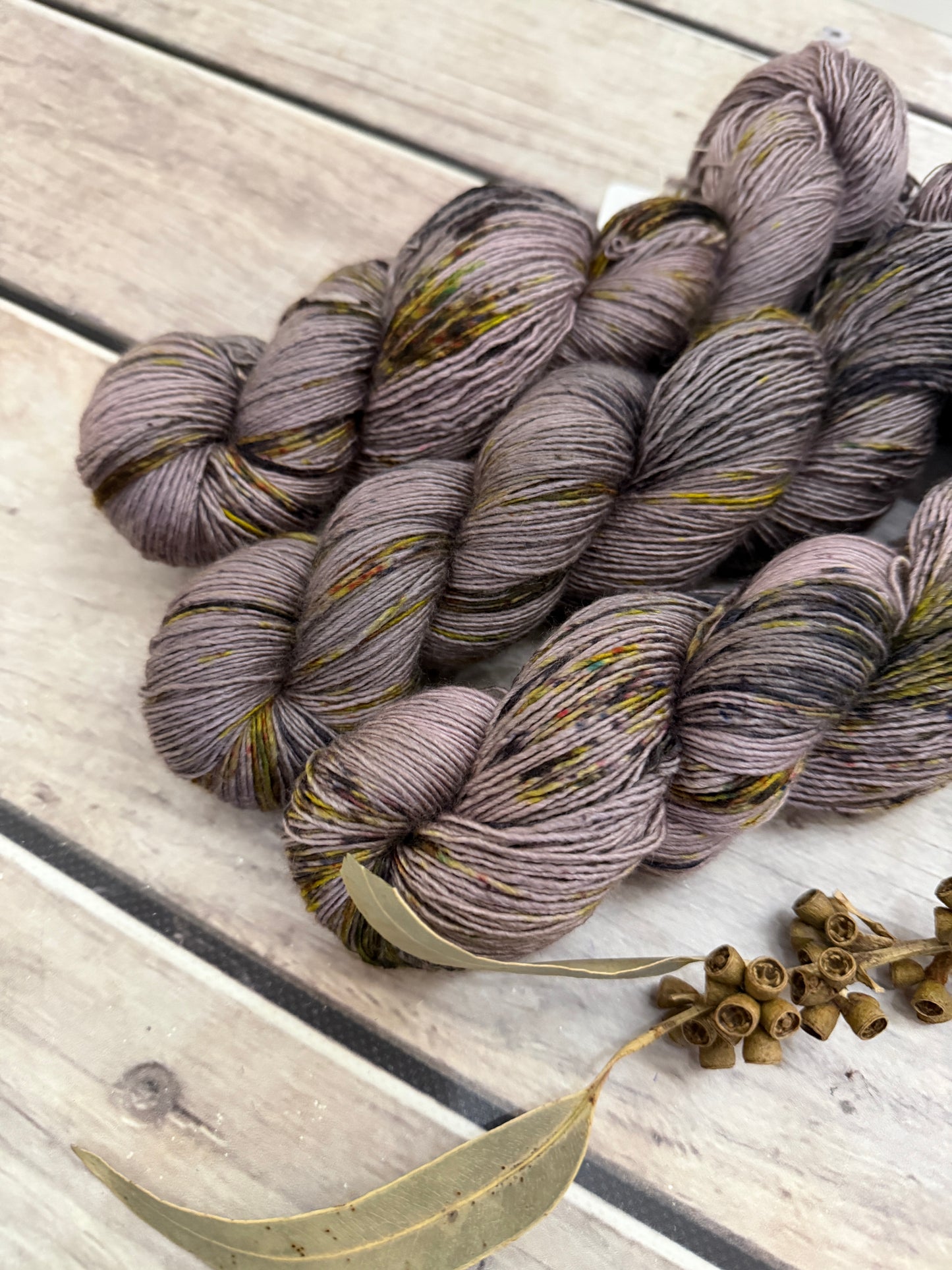 Granny's Cloak Moth #3 -  Merino and Silk 4 ply single - Osmanthus