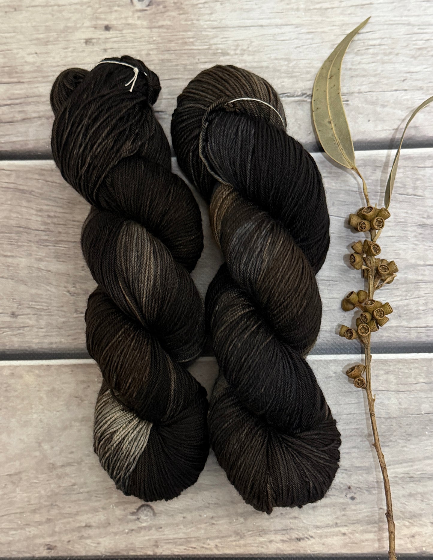 Charred Wood ooak - 4 ply merino/nylon sock yarn - Darjeeling