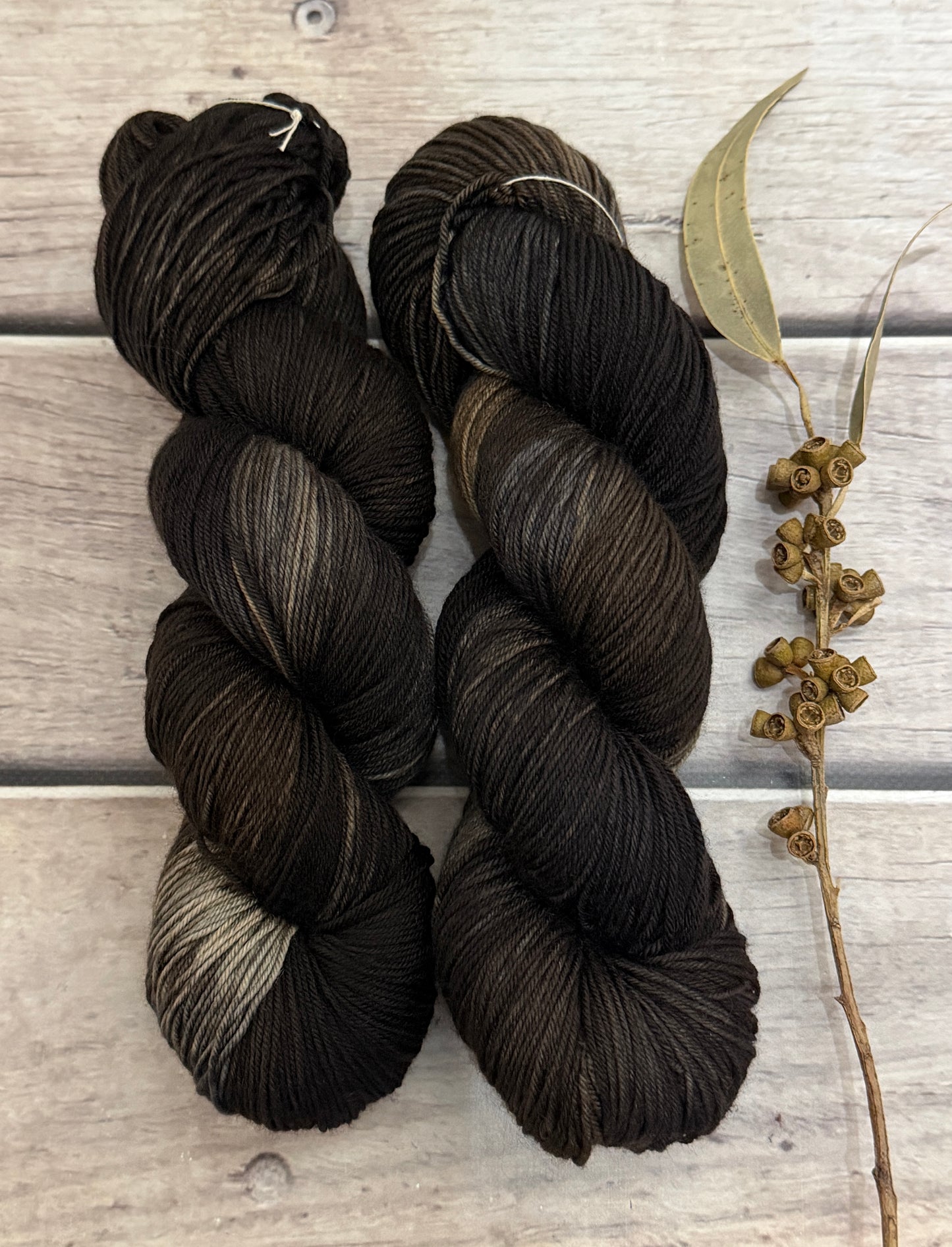 Charred Wood ooak - 4 ply merino/nylon sock yarn - Darjeeling