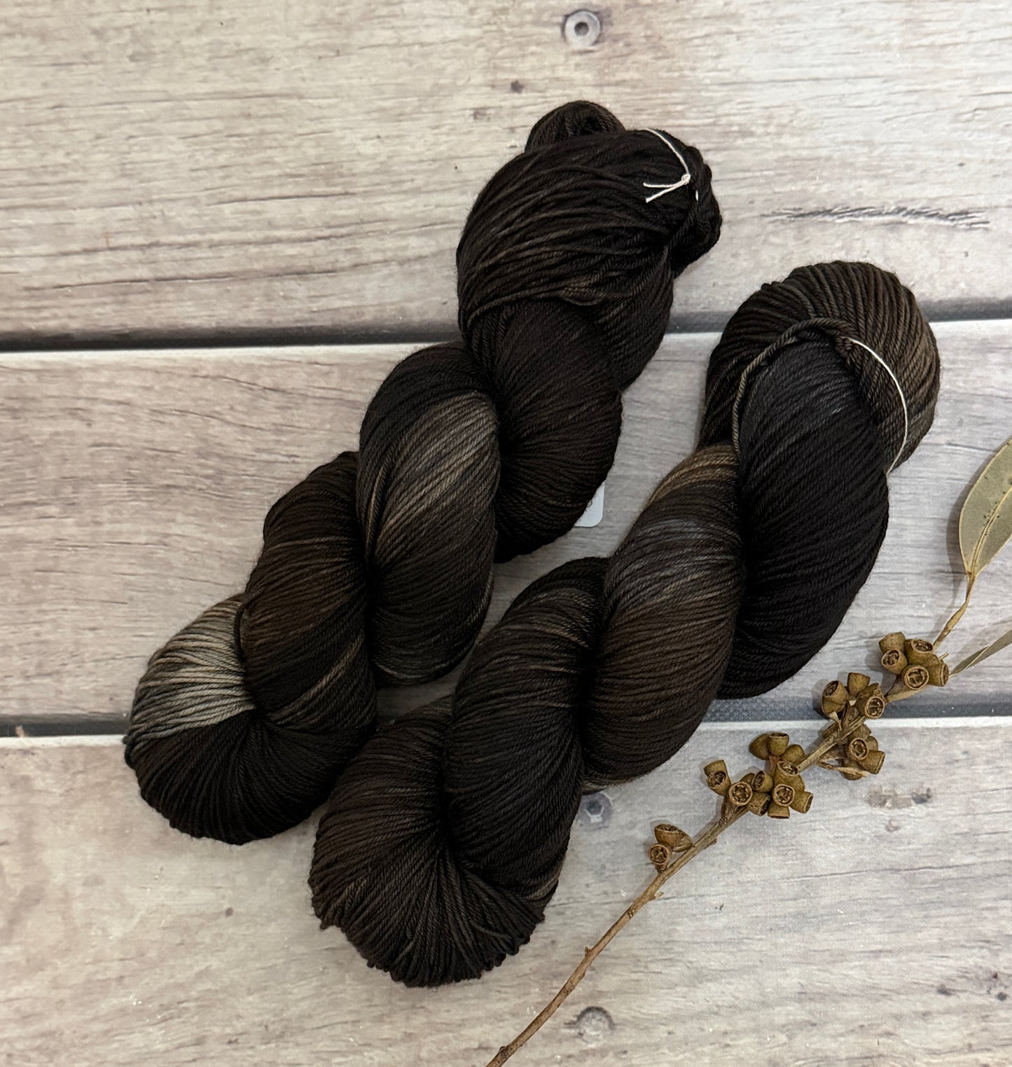 Charred Wood ooak - 4 ply merino/nylon sock yarn - Darjeeling