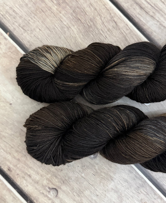 Charred Wood ooak - 4 ply merino/nylon sock yarn - Darjeeling
