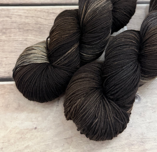 Charred Wood ooak - 4 ply merino/nylon sock yarn - Darjeeling