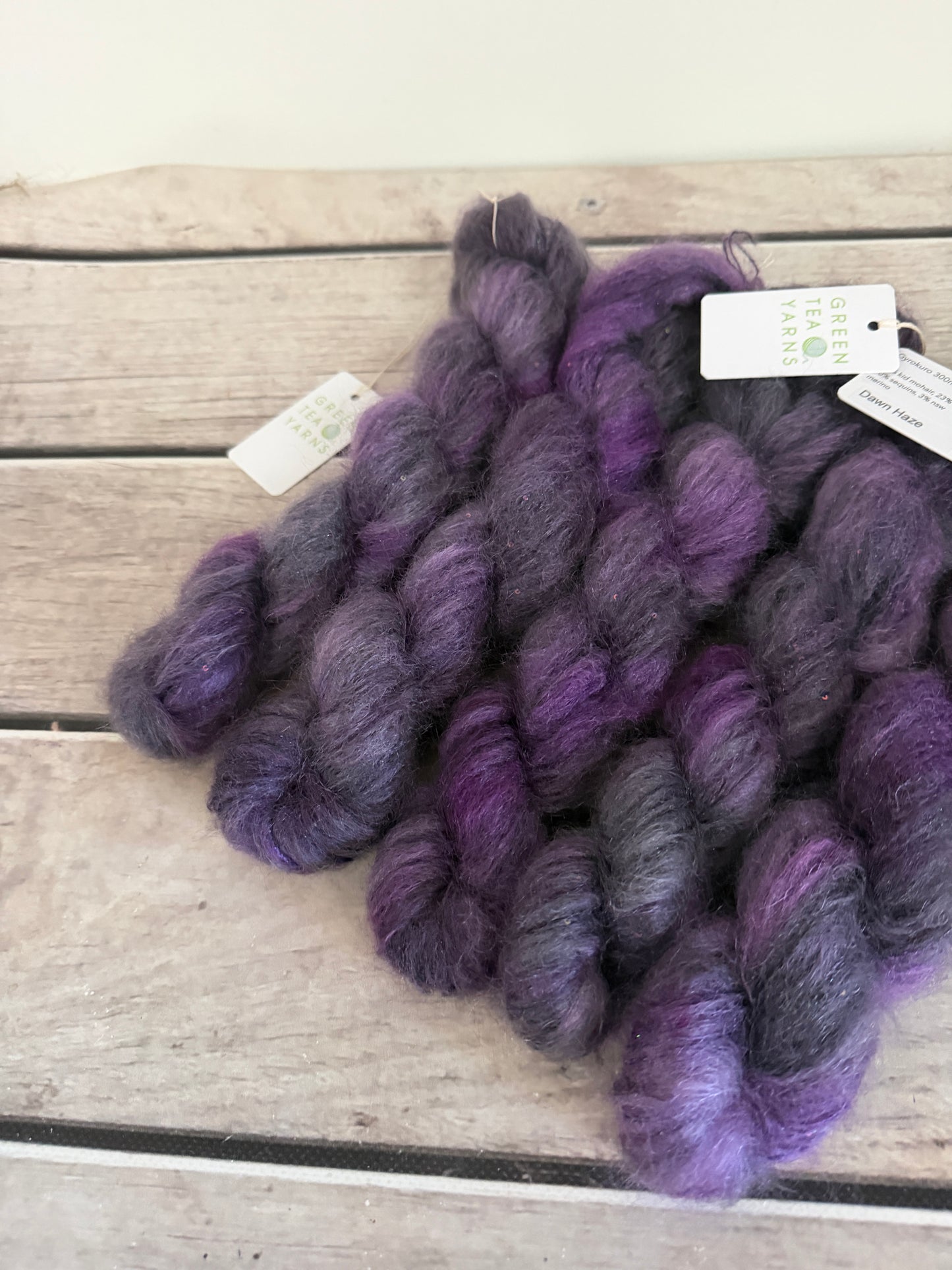 Dawn Haze - mohair/silk/sequins - Gyrokuro 3ply