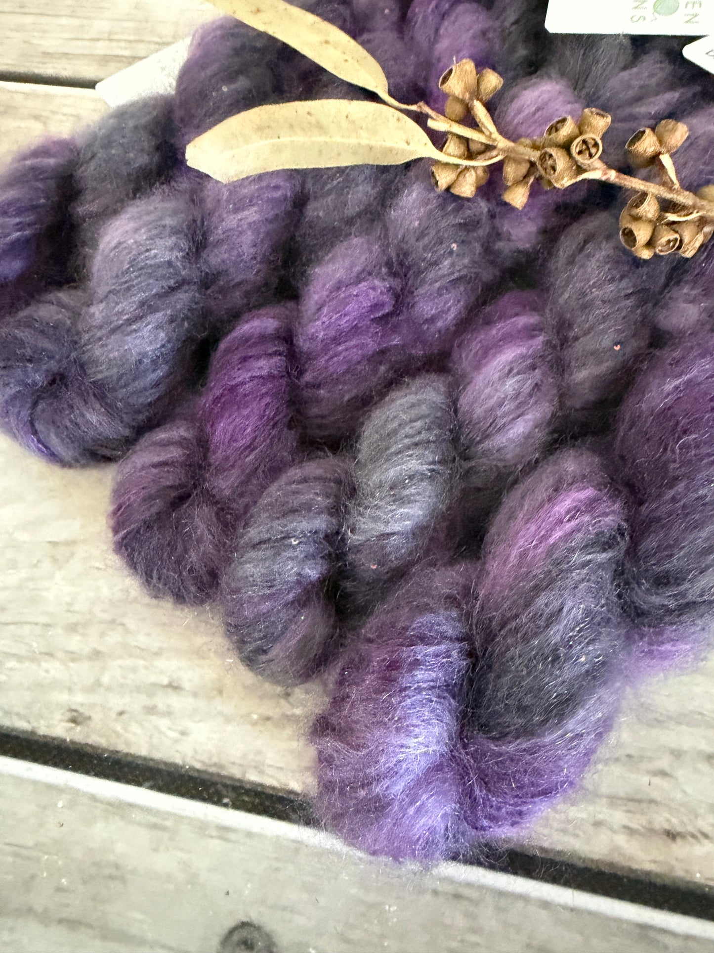 Dawn Haze - mohair/silk/sequins - Gyrokuro 3ply