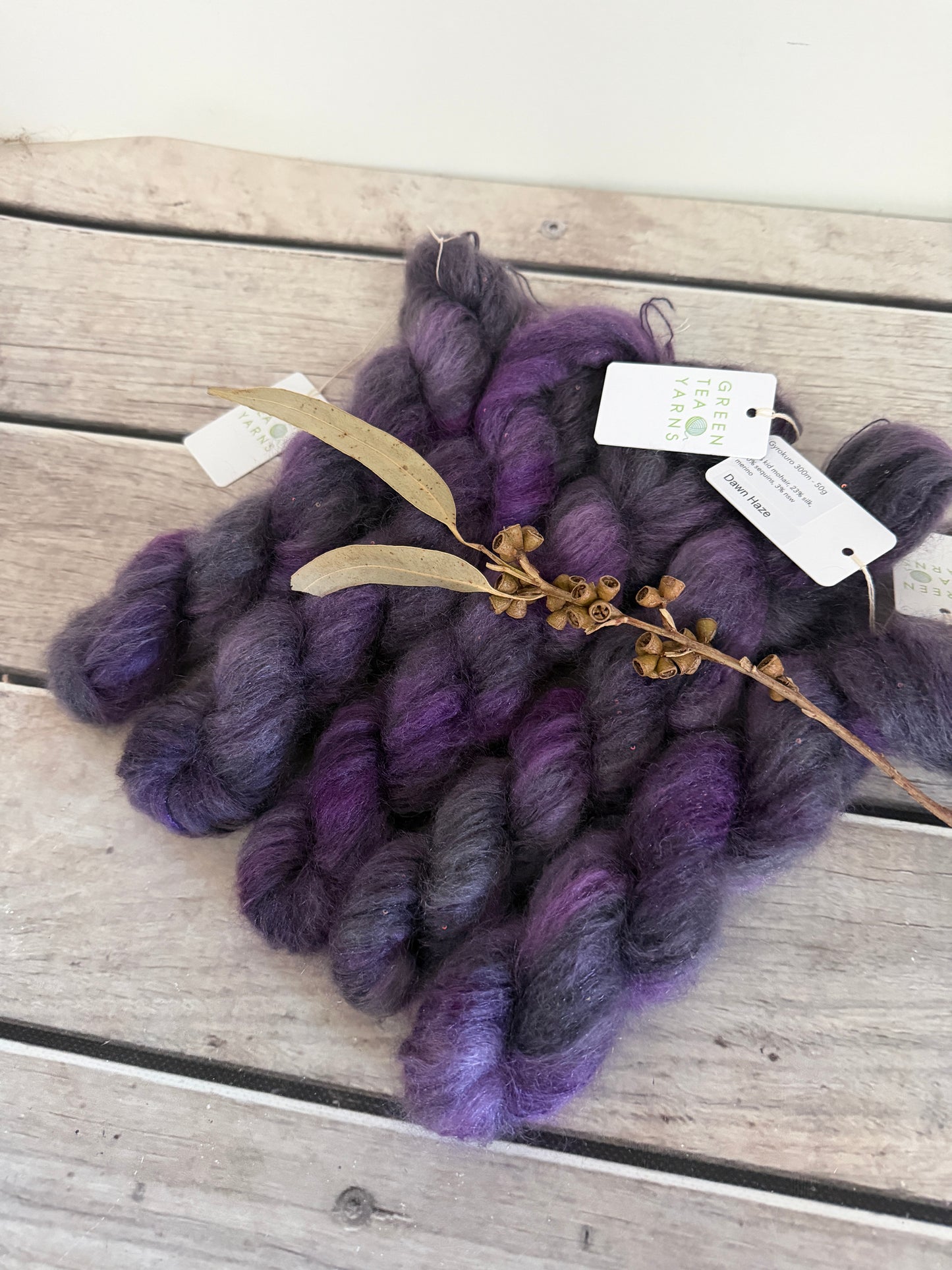 Dawn Haze - mohair/silk/sequins - Gyrokuro 3ply
