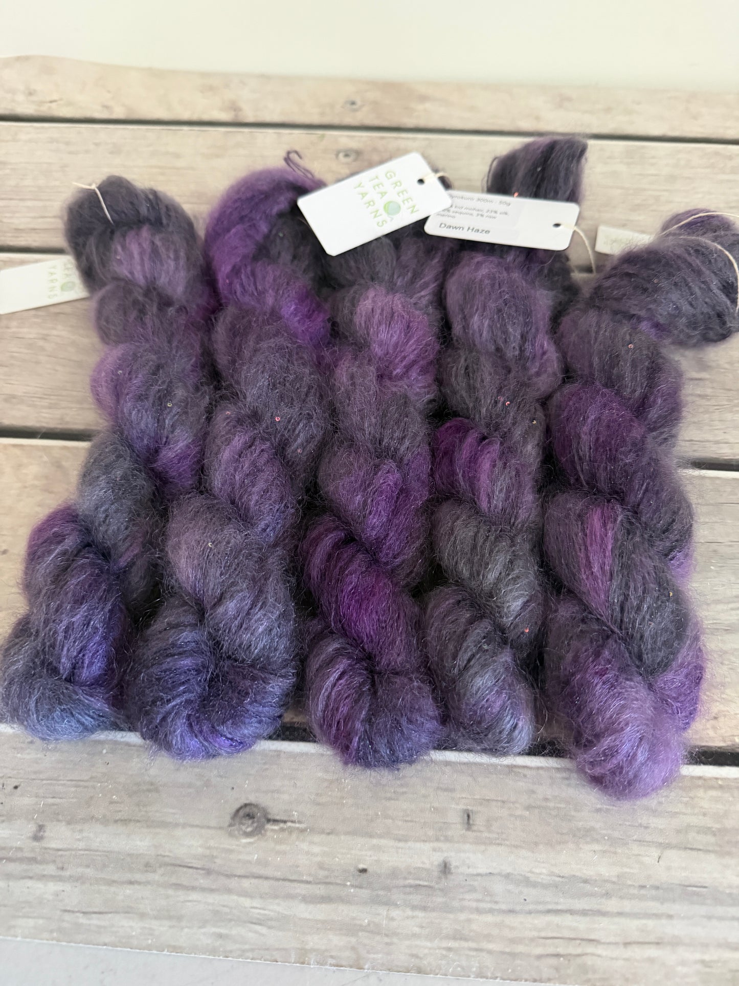 Dawn Haze - mohair/silk/sequins - Gyrokuro 3ply