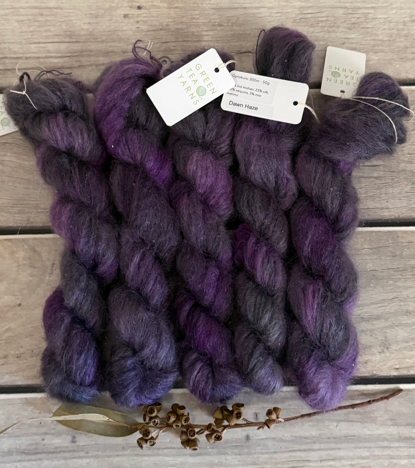 Dawn Haze - mohair/silk/sequins - Gyrokuro 3ply