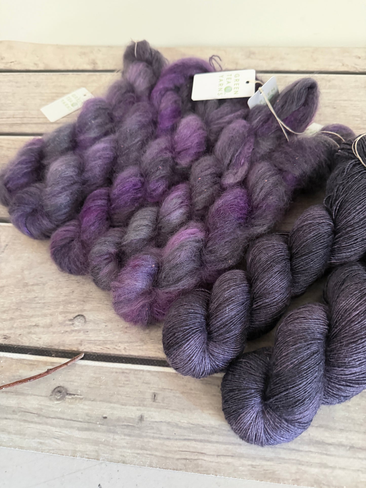 Dawn Haze - mohair/silk/sequins - Gyrokuro 3ply