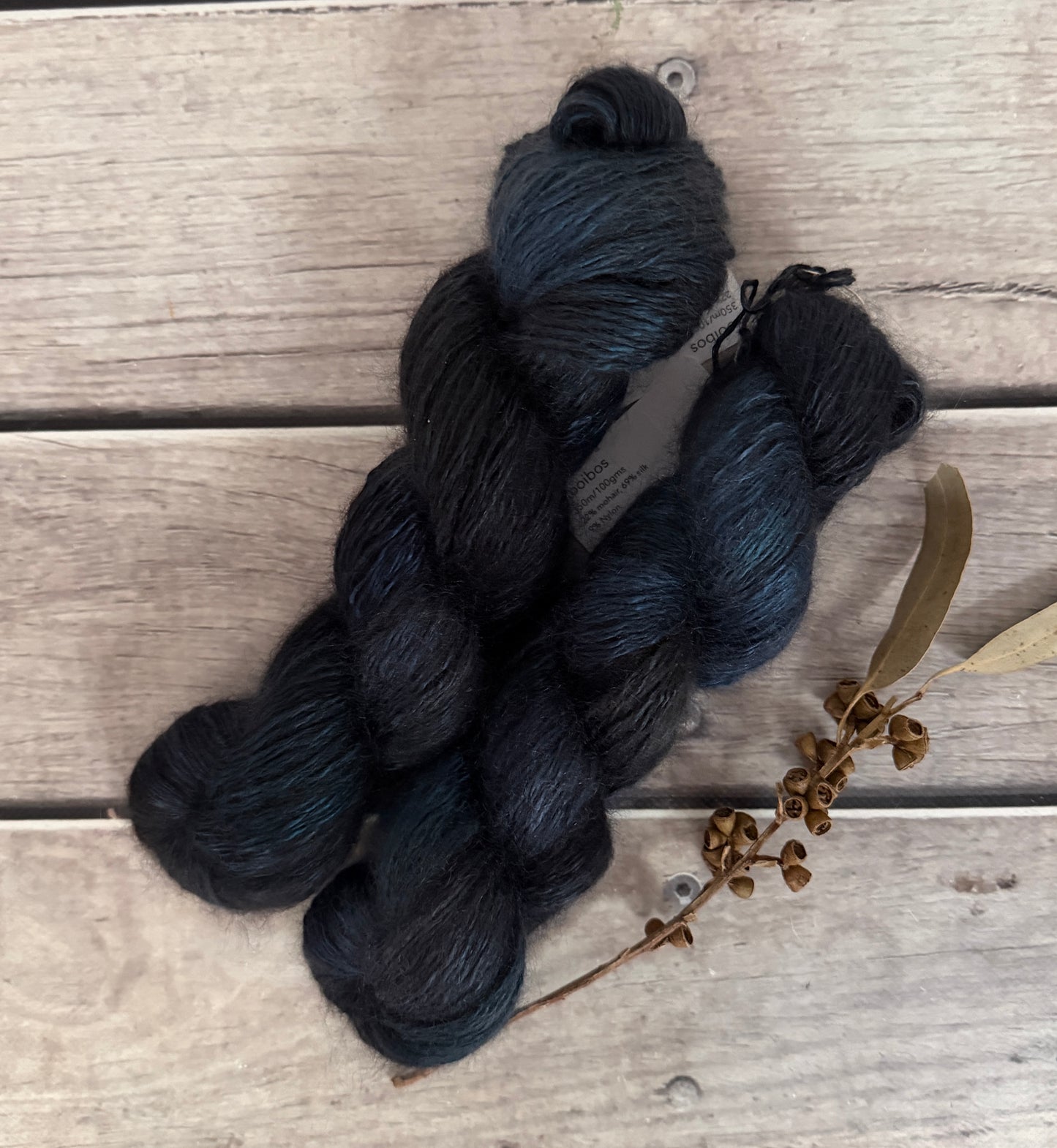 Winter Petrol - 5 ply silk/mohair and nylon - Rooibos