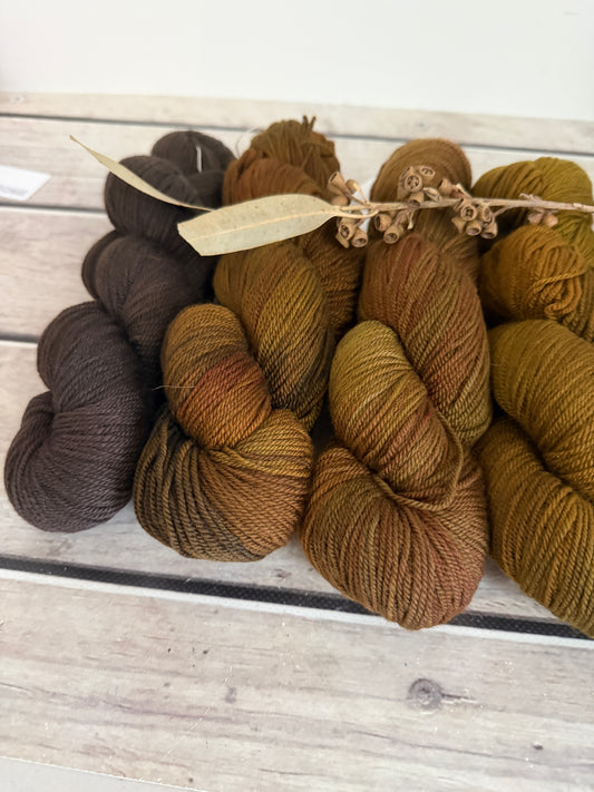Rose - 5 skein fade with optional end skeins - organic 5 ply Merino