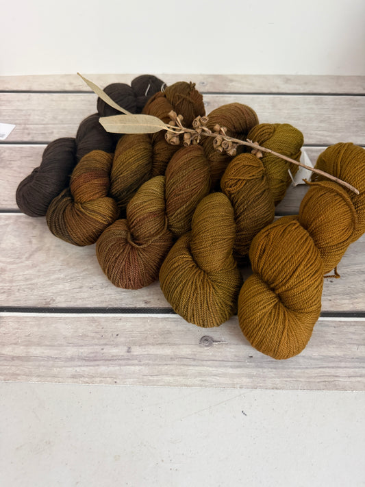 Rose - 5 skein fade with optional end skeins - organic 5 ply Merino