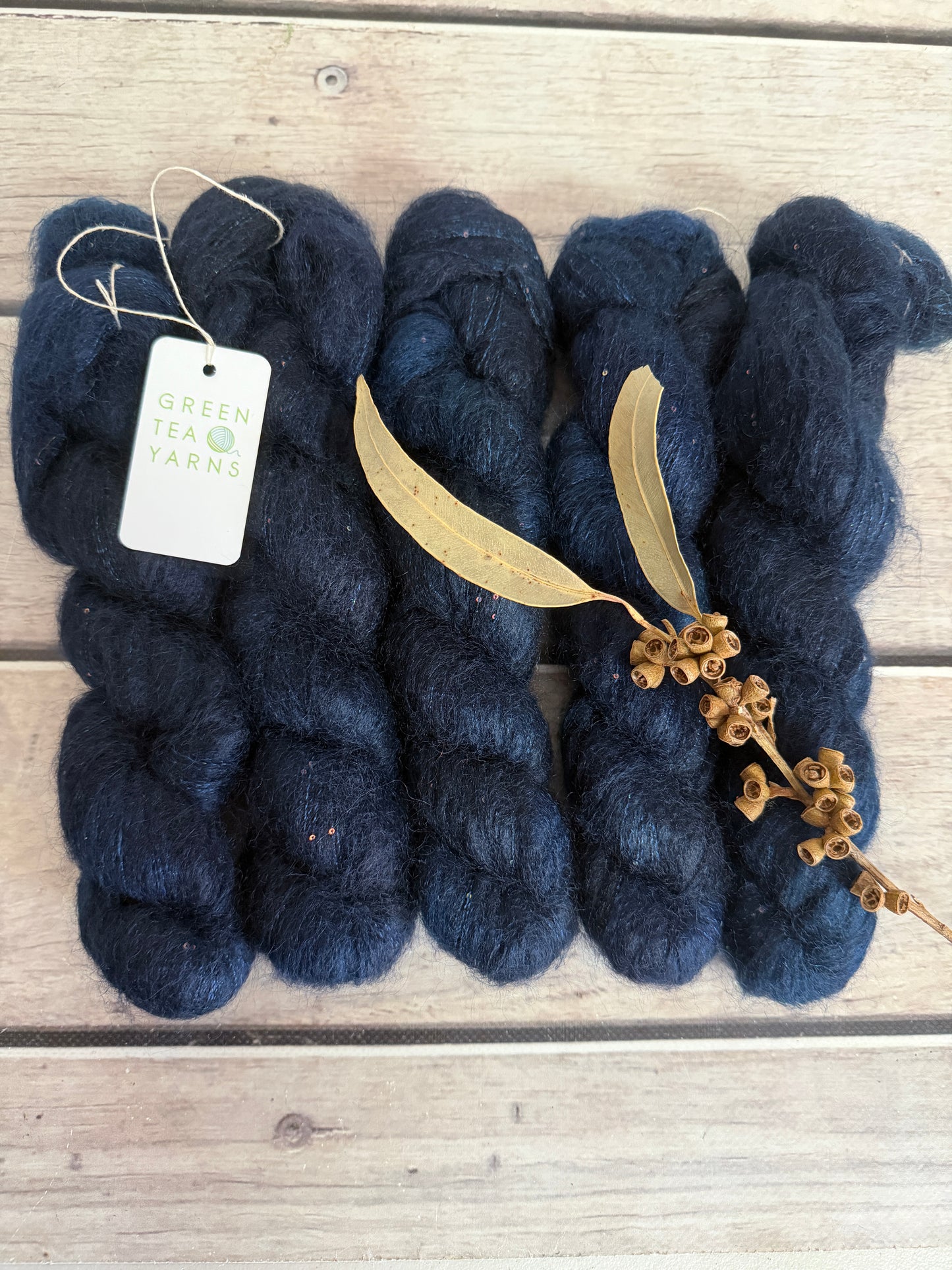 Midnight - mohair/silk/sequins - Gyrokuro 3ply