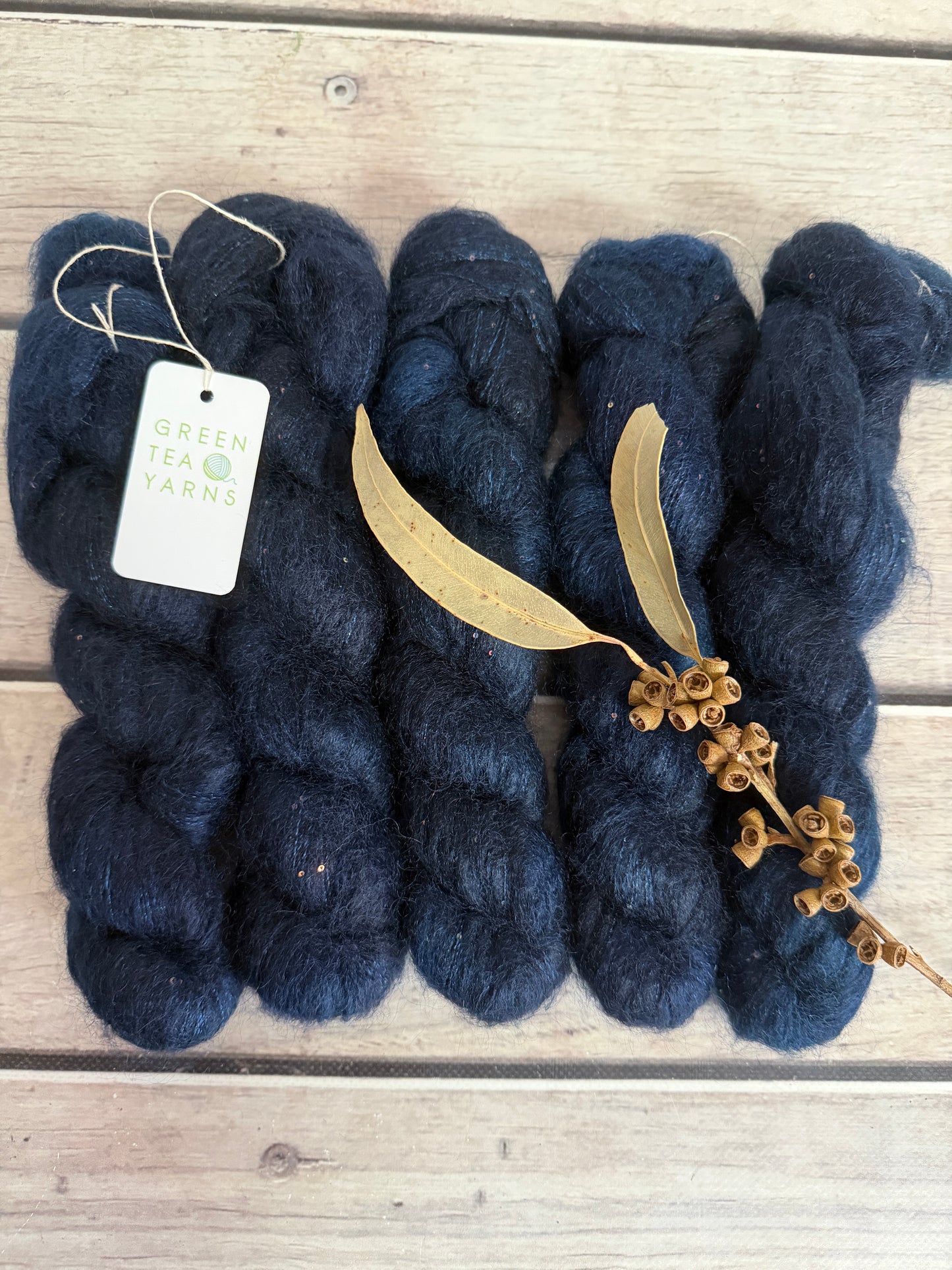 Midnight - mohair/silk/sequins - Gyrokuro 3ply