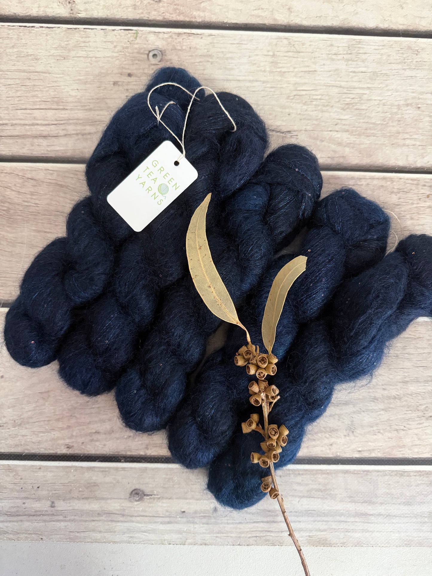 Midnight - mohair/silk/sequins - Gyrokuro 3ply