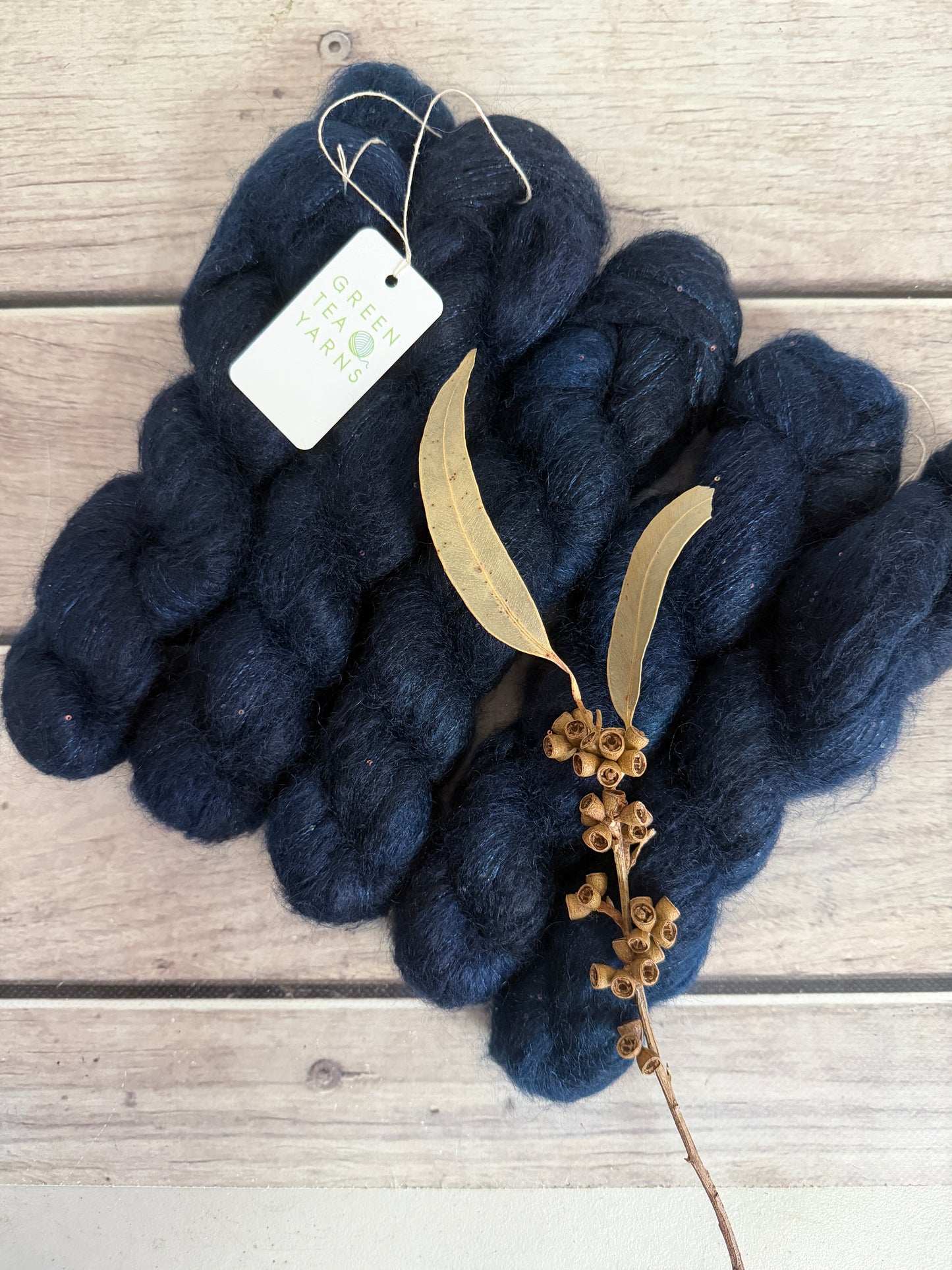 Midnight - mohair/silk/sequins - Gyrokuro 3ply