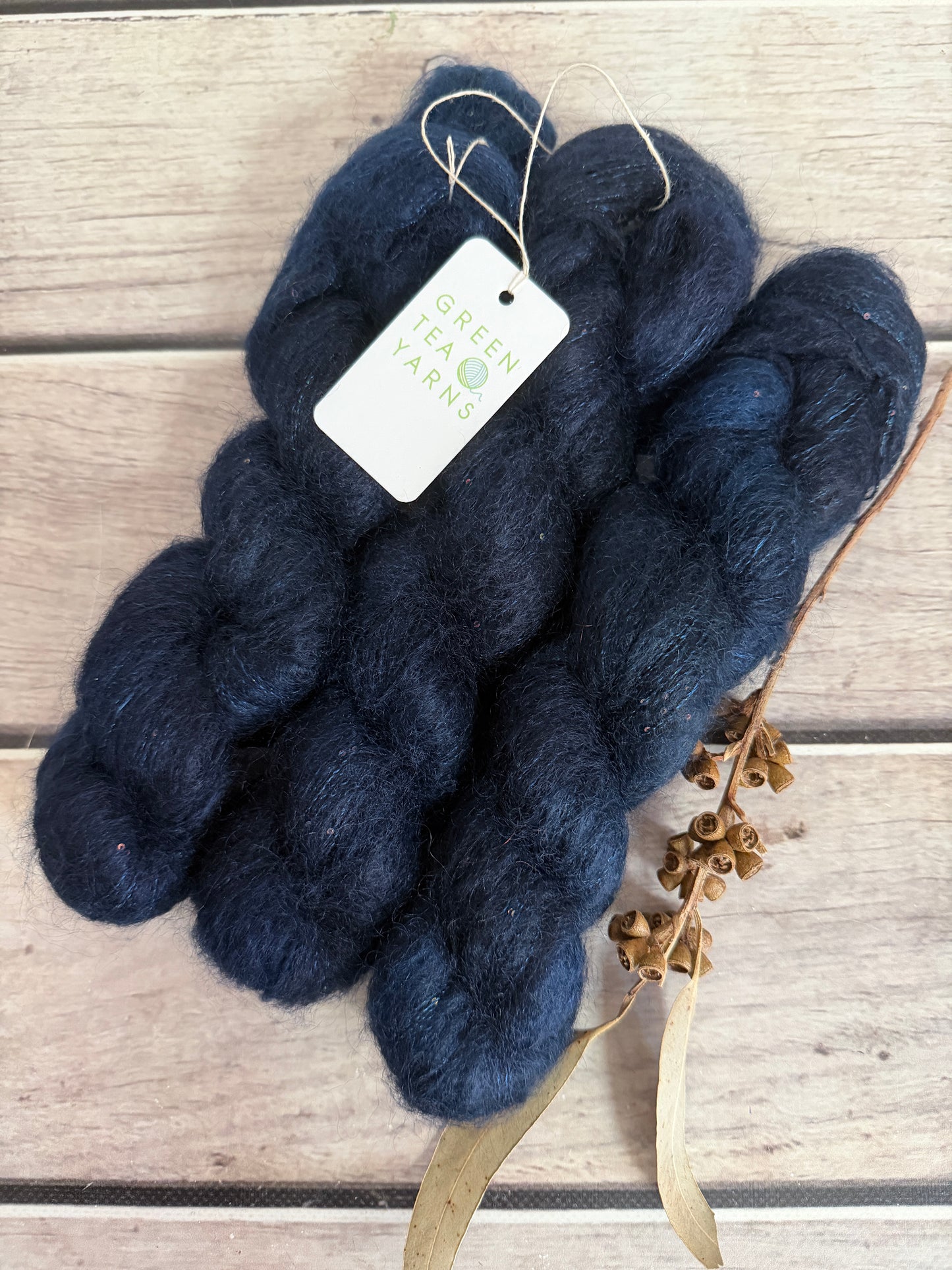 Midnight - mohair/silk/sequins - Gyrokuro 3ply