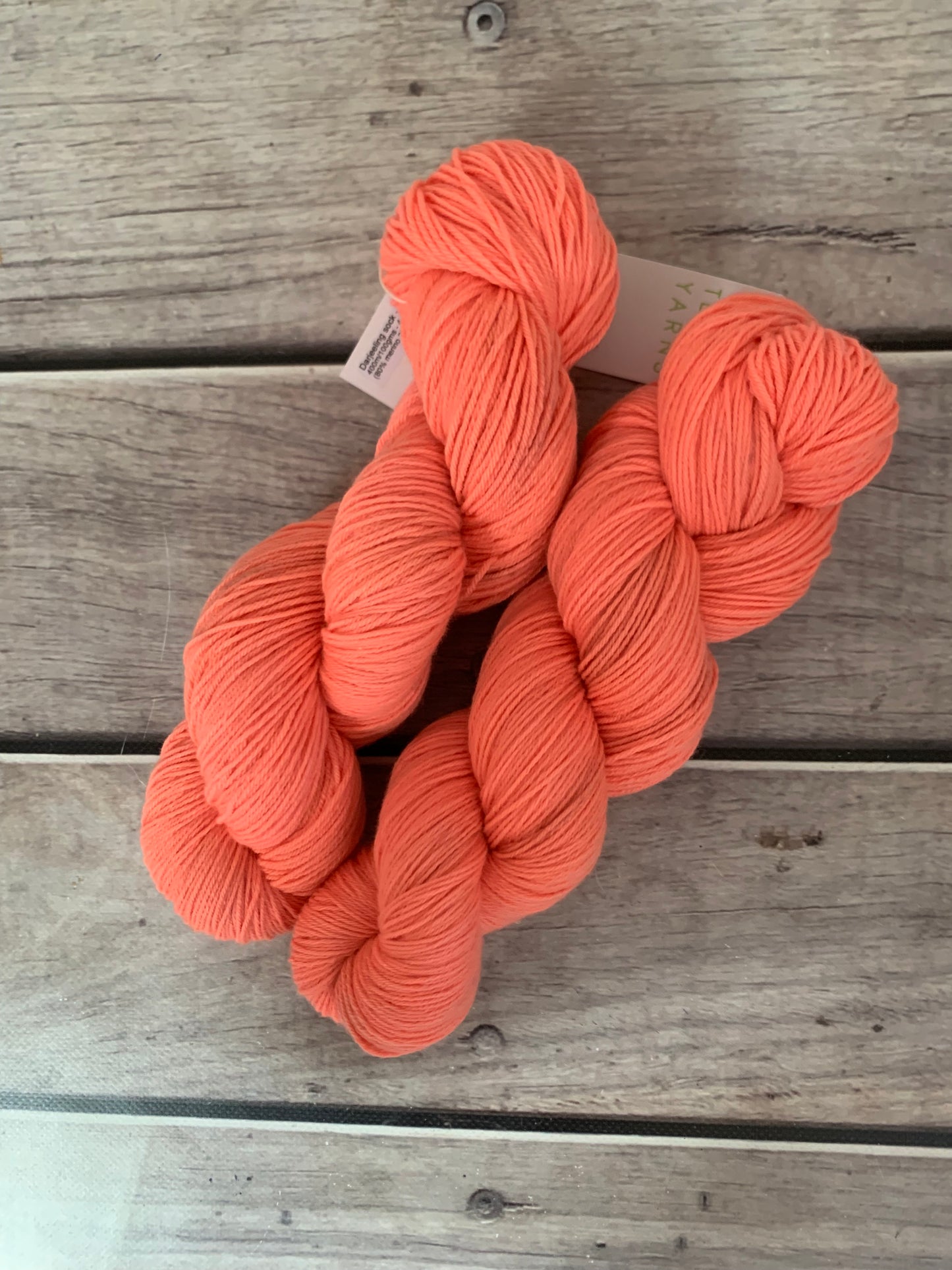 Orange Flouro ooak - sock yarn in merino and nylon - Darjeeling OB