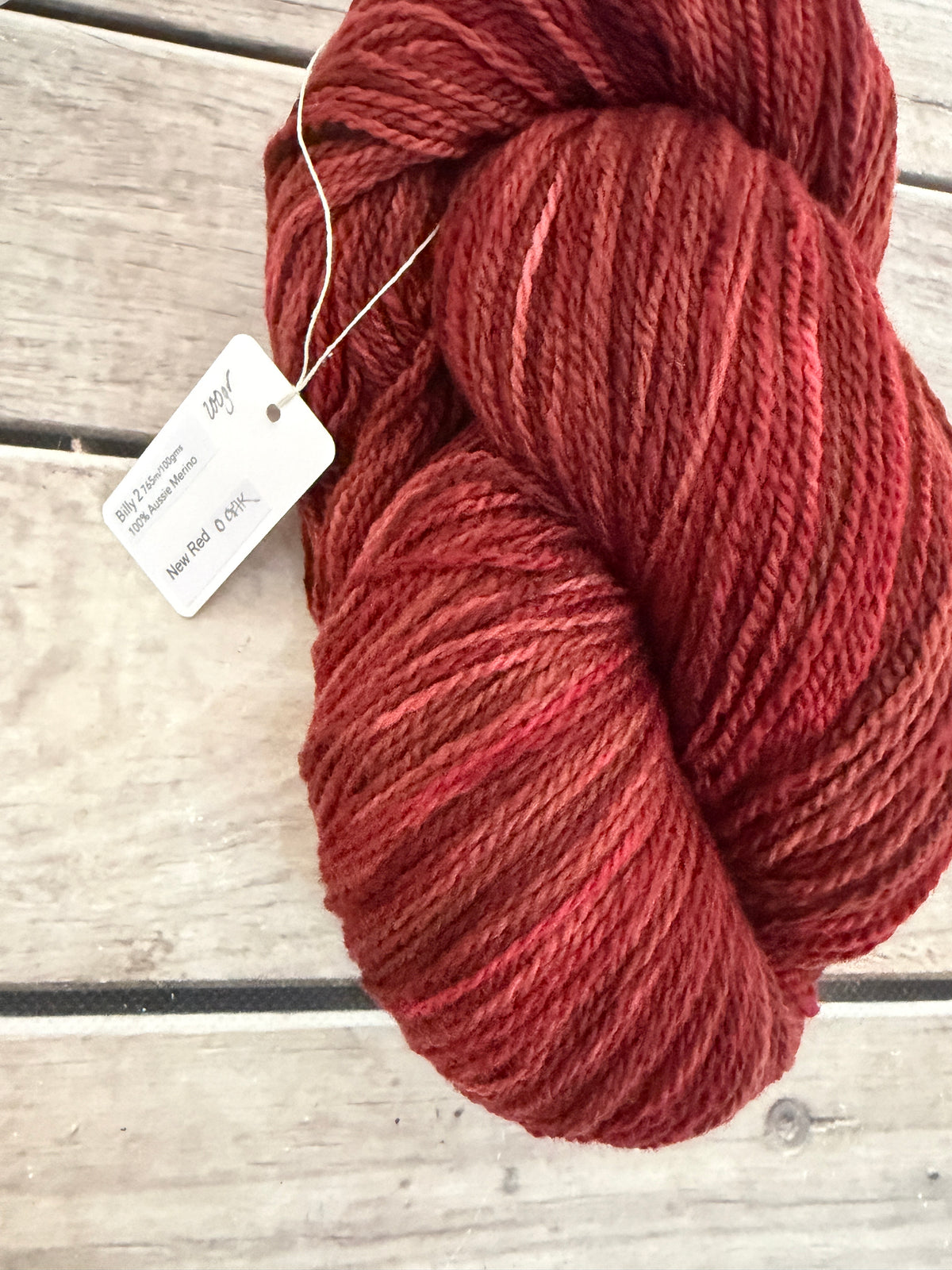 New Red on Billy Aussie Merino - 8ply DK