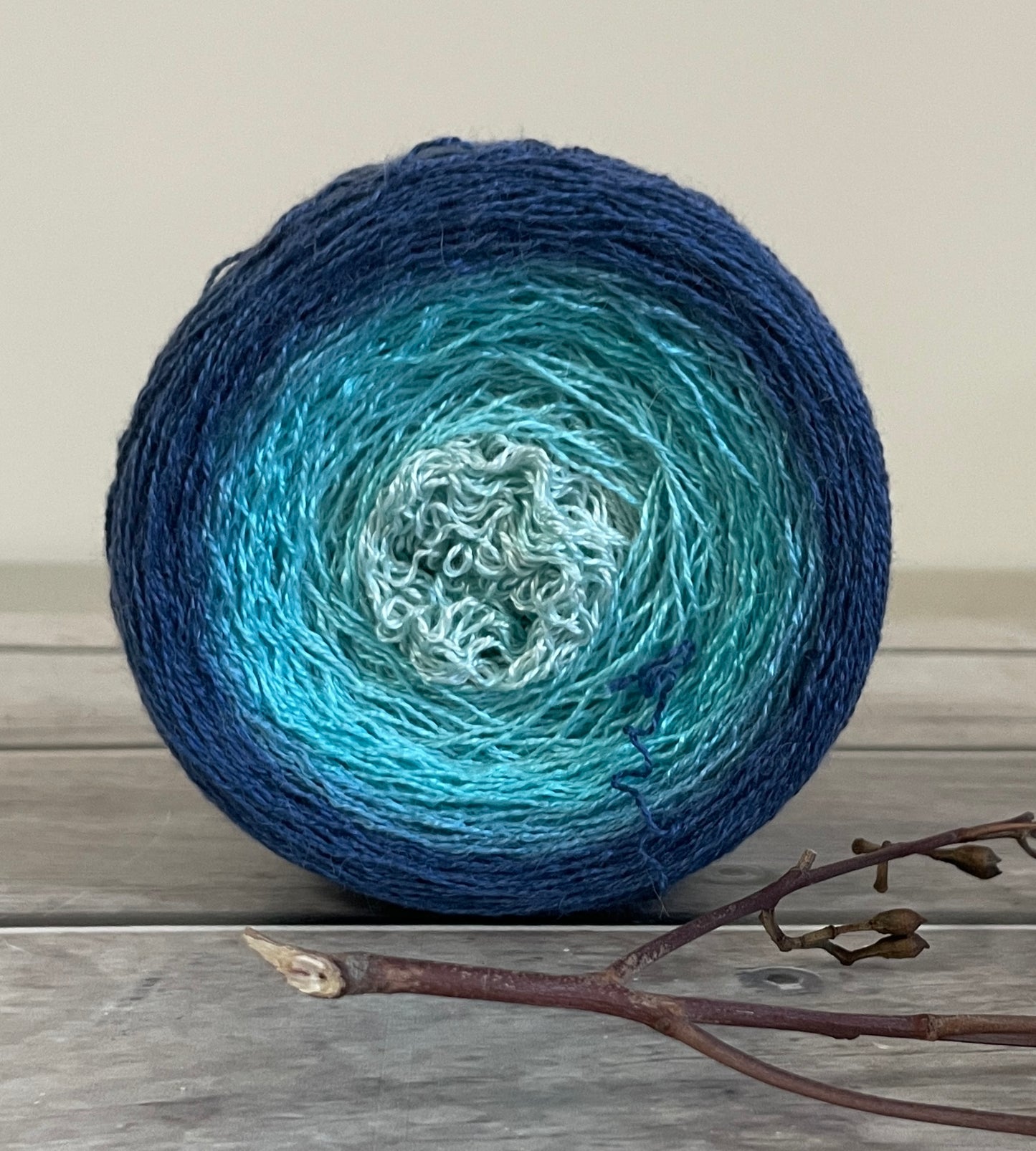 Ocean Breeze gradient on Echinacea Lace - 2 Ply silk - 150g