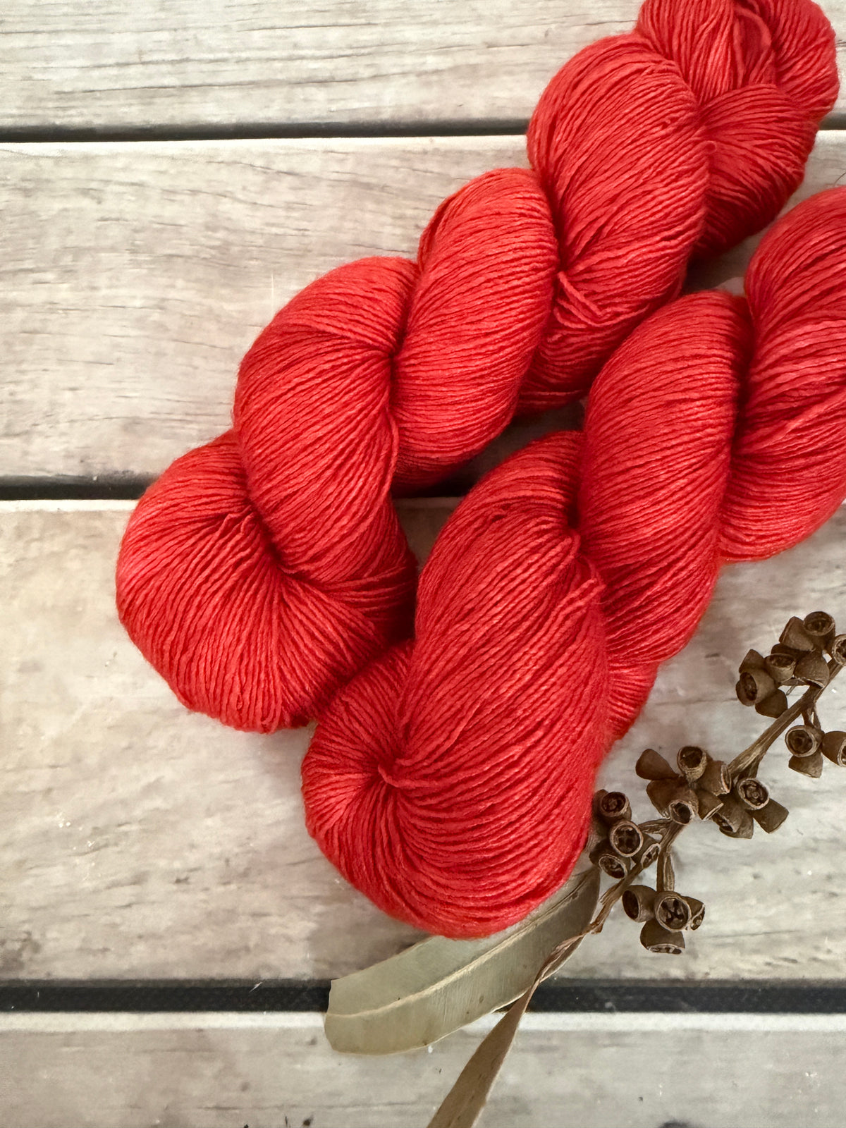 Pink Winged Phasma #2 - Merino/ Silk 4 ply single - Osmanthus4