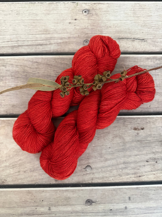 Pink Winged Phasma #2 - Merino/ Silk 4 ply single - Osmanthus4