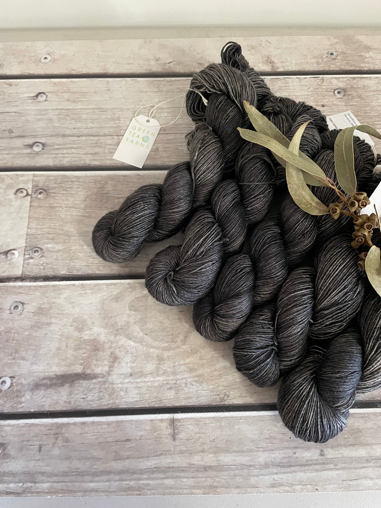 Fallen Ashes on Merino and Silk 4 ply single - Osmanthus