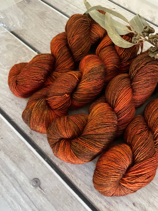 Helena Gum Moth #1 - Merino/ Silk 4 ply single - Osmanthus4
