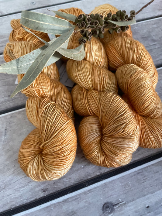 Helena Gum Moth #2 - Merino/ Silk 4 ply single - Osmanthus4