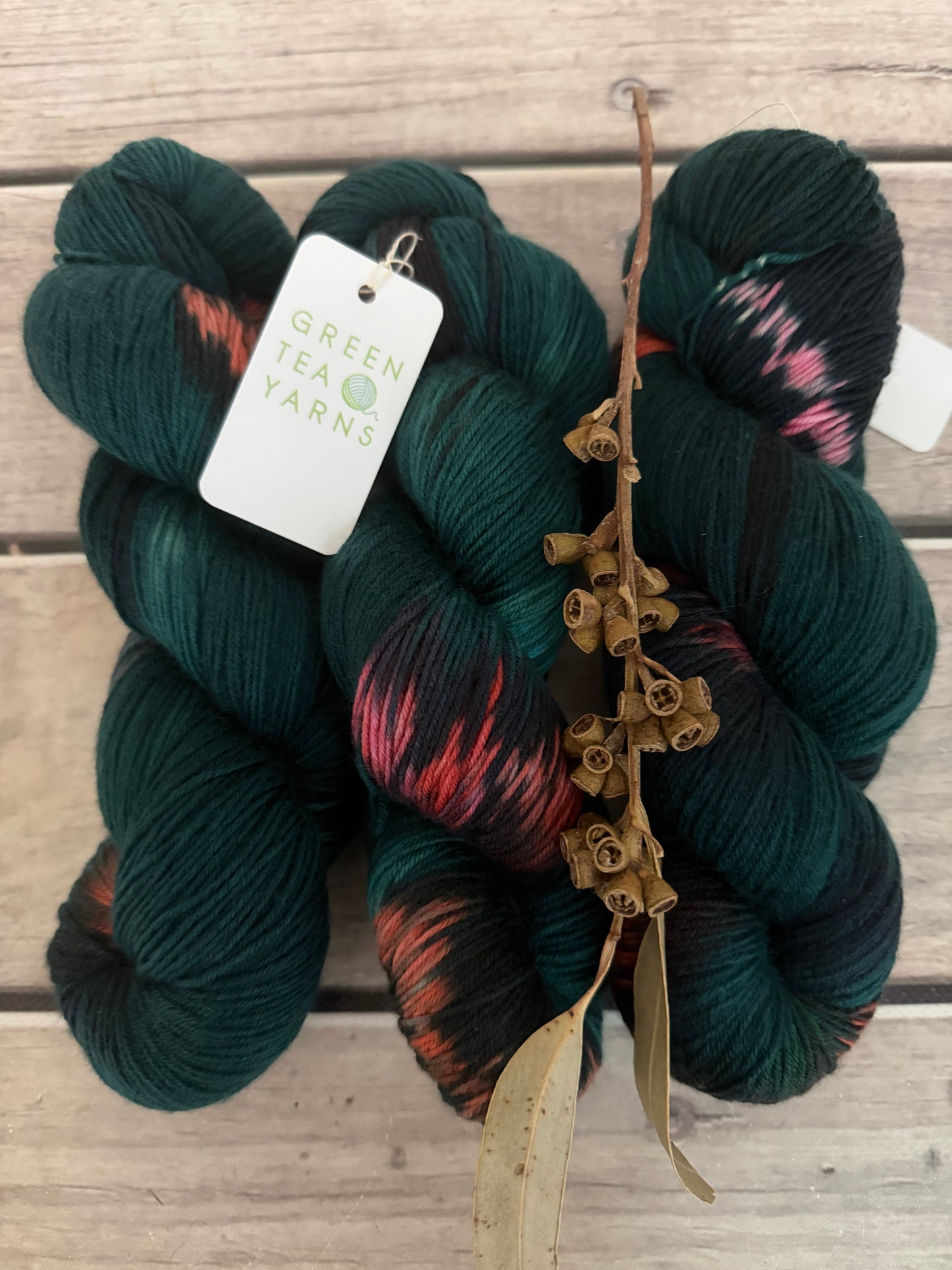 Pink Winged Phasma #3 - 4 ply sock yarn in merino and nylon - Darjeeling 4