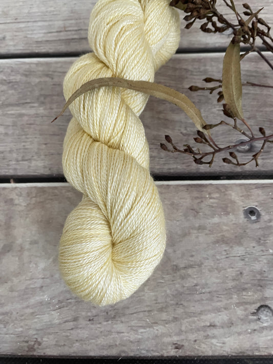 Buttercream - 3 ply in Mulberry silk and BFL