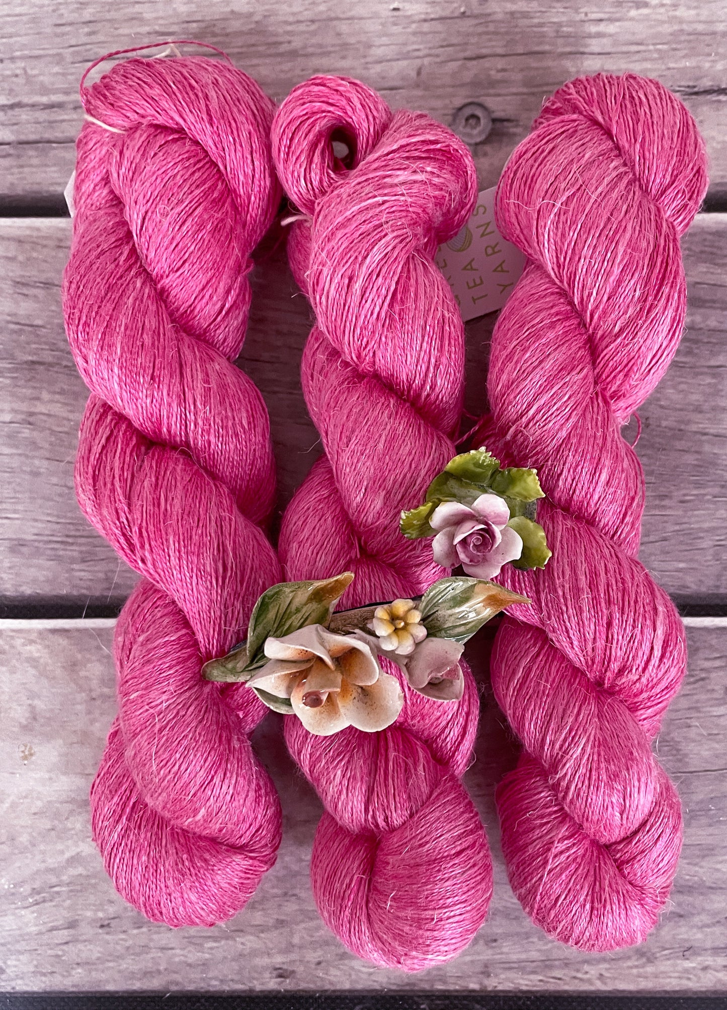 Peony Petal ooak on Anise 2 - silk and linen 2 ply