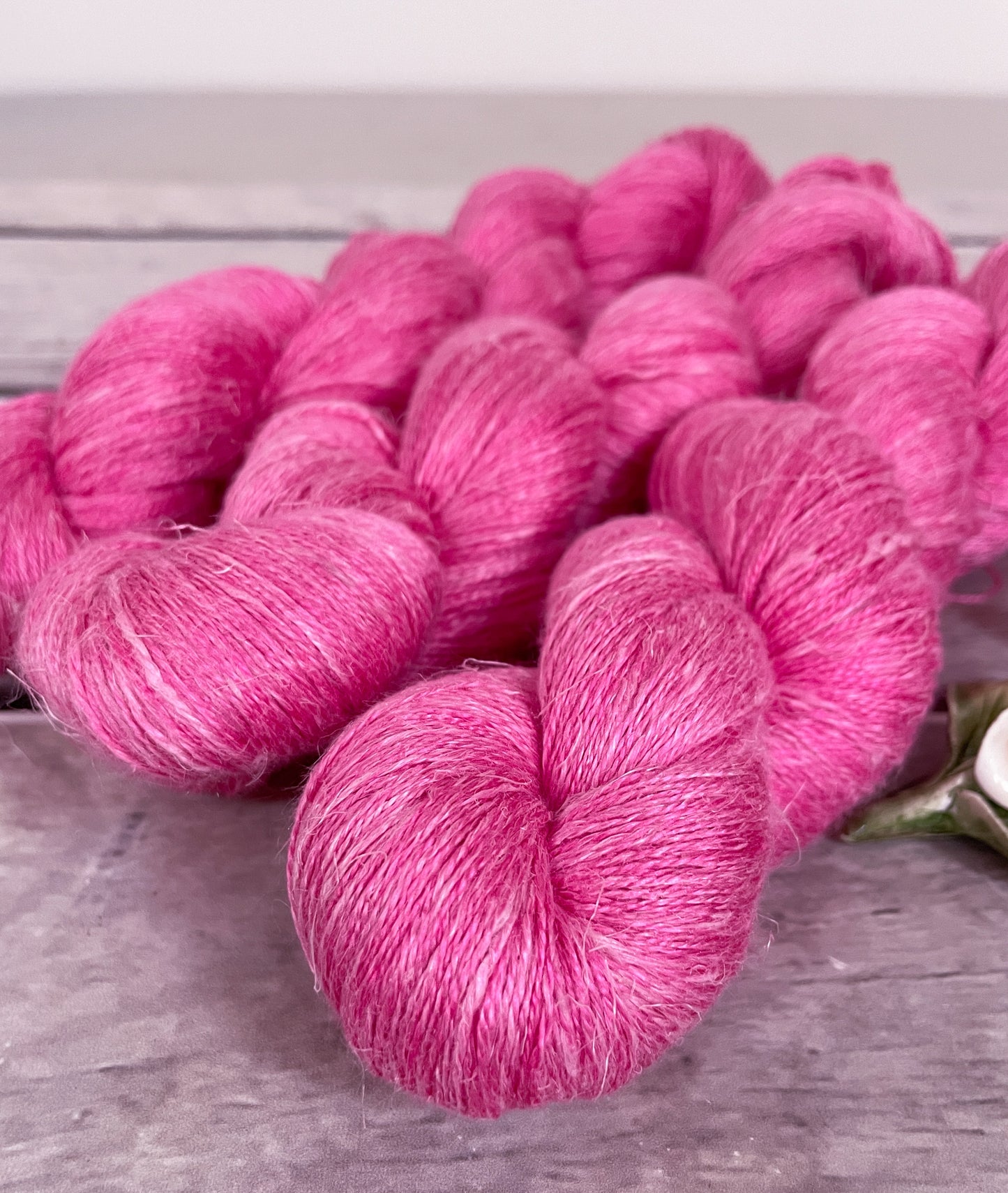 Peony Petal ooak on Anise 2 - silk and linen 2 ply