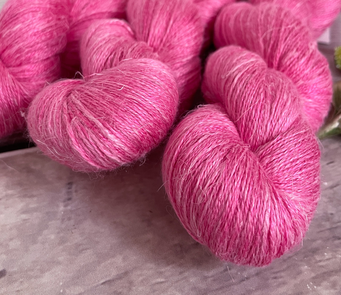 Peony Petal ooak on Anise 2 - silk and linen 2 ply