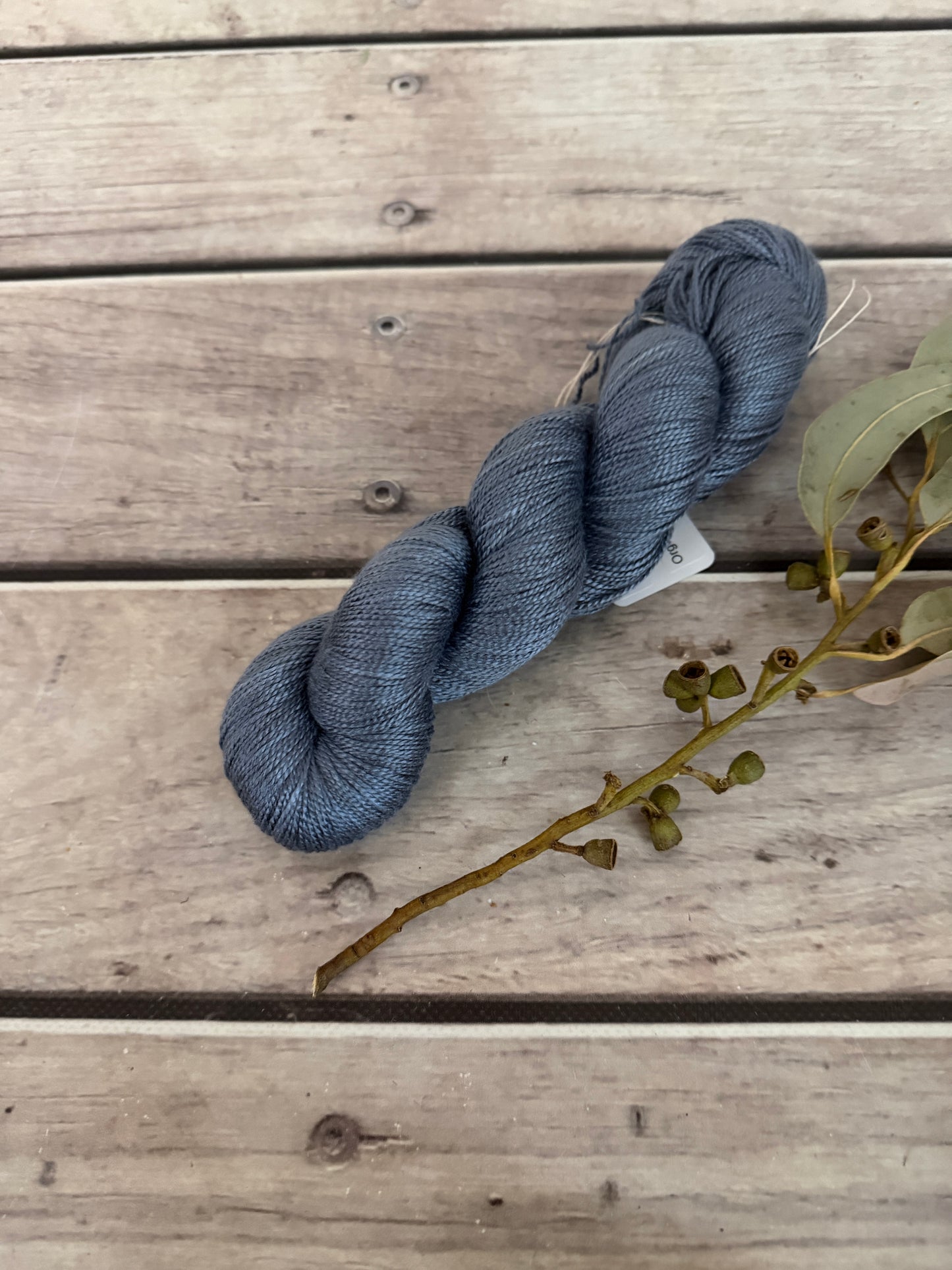 Slate Grey ooak - 4 ply in Mulberry silk - Ginseng f