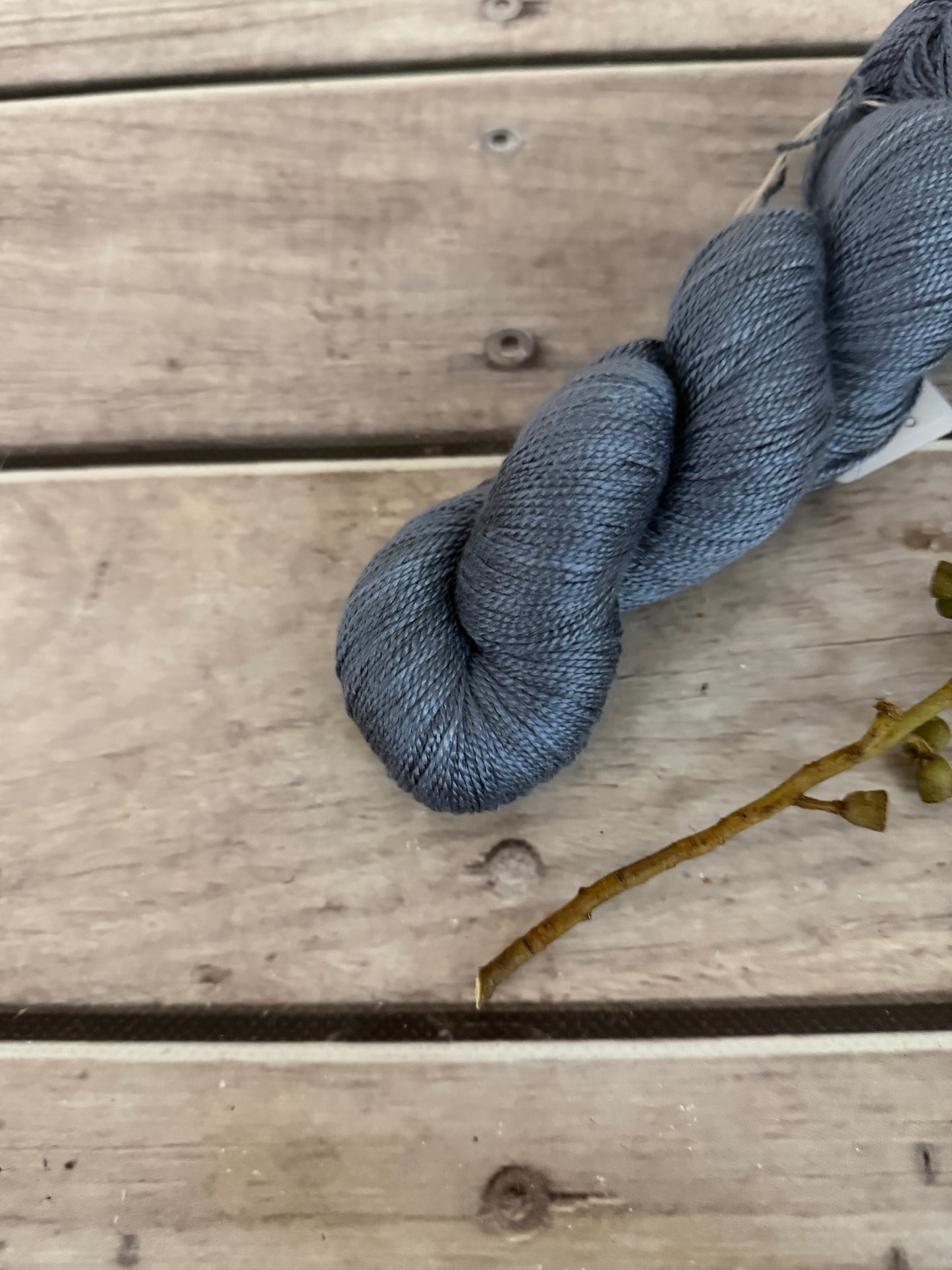 Slate Grey ooak - 4 ply in Mulberry silk - Ginseng f